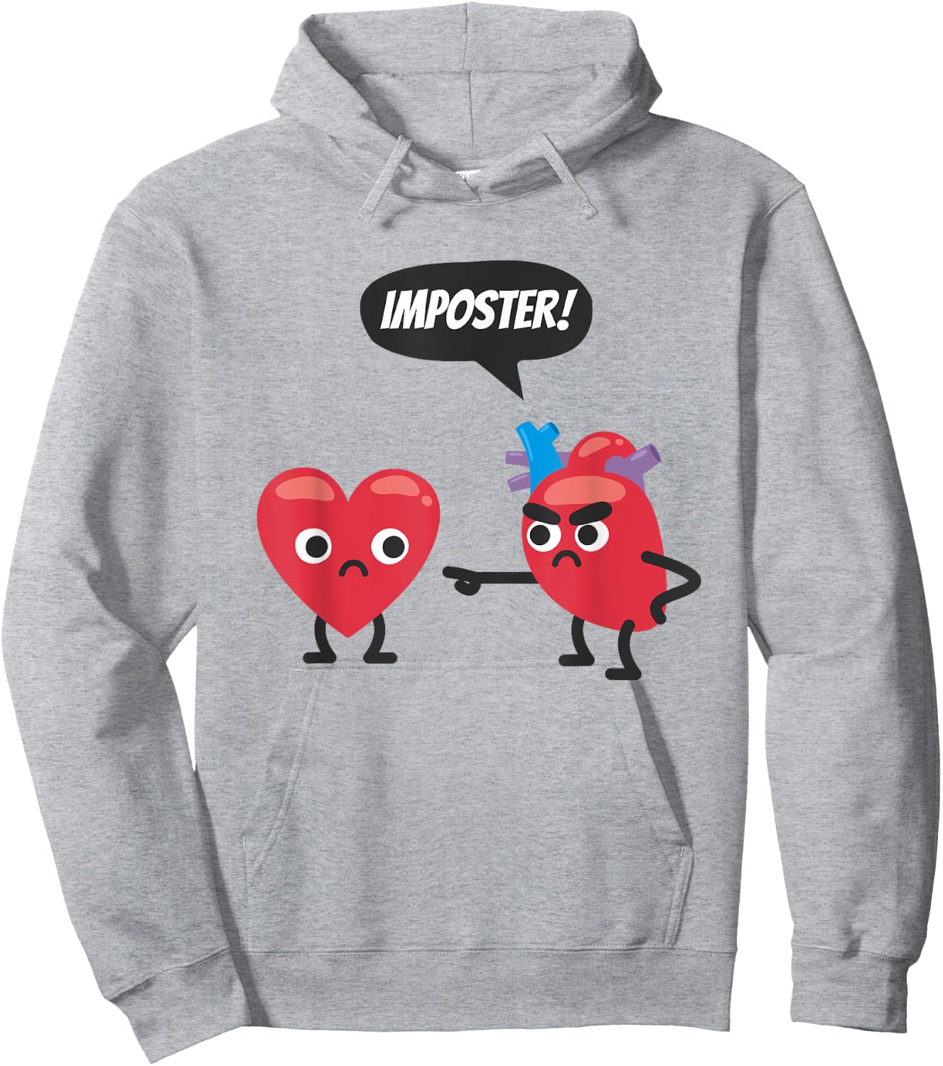 Funny Medical Imposter Heart Hoodie - Hoodie | Ash