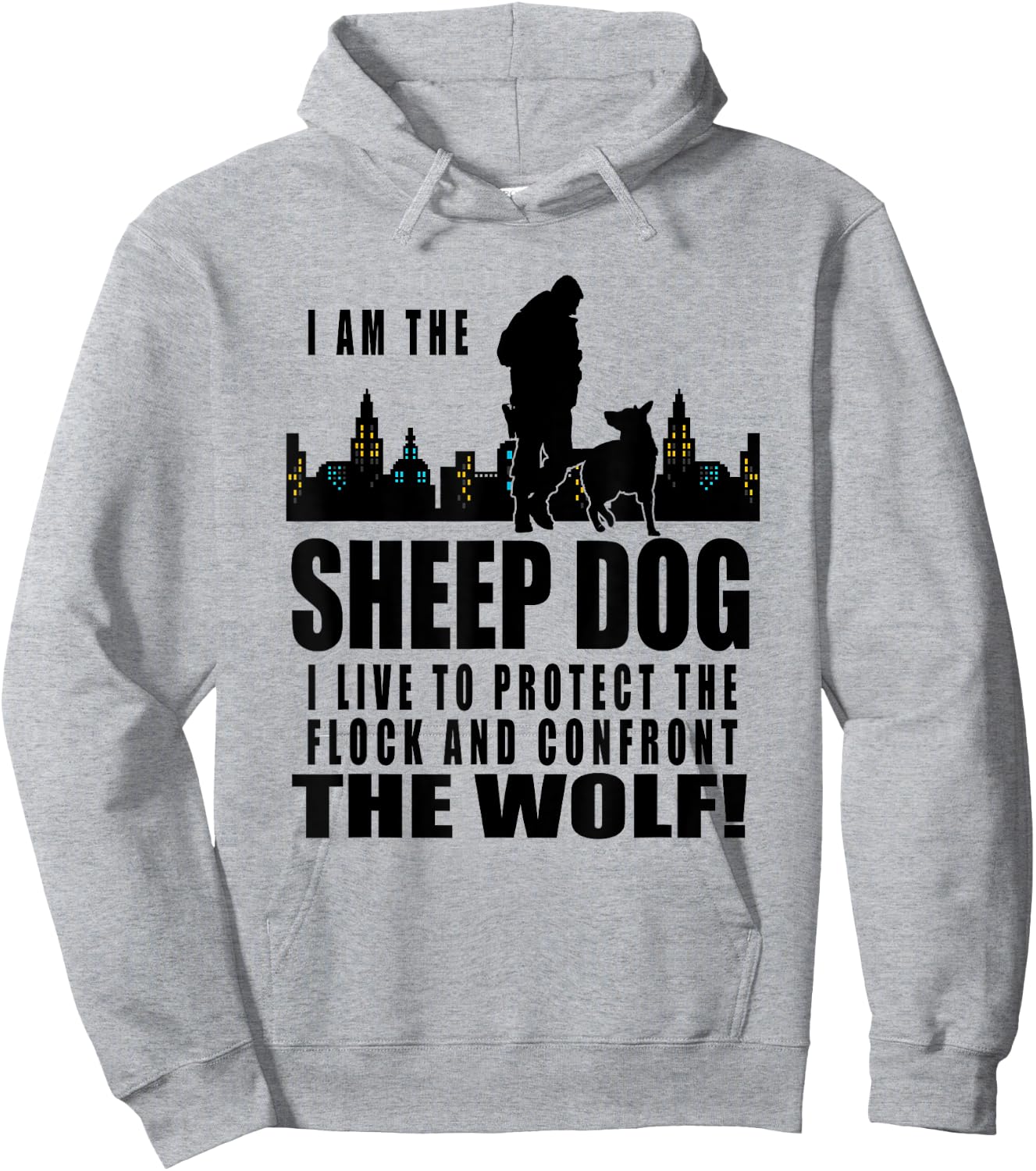 I am The Sheep Dog I Live to Protect the Flock Women Girls Kids Hoodie - Hoodie | Ash