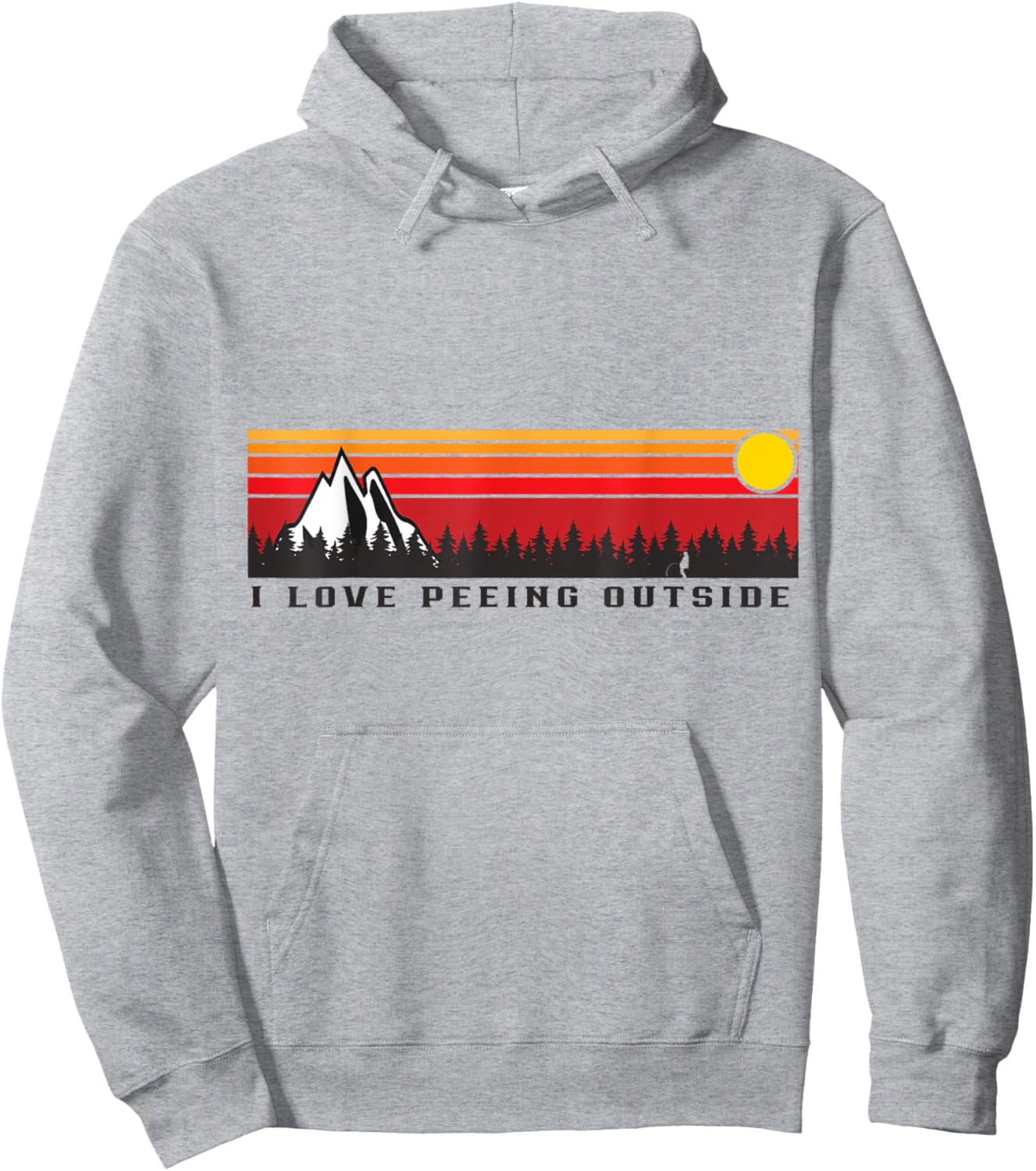 I Love Peeing Outside Funny Outdoor Camper Camping Retro Hoodie - Hoodie | Ash
