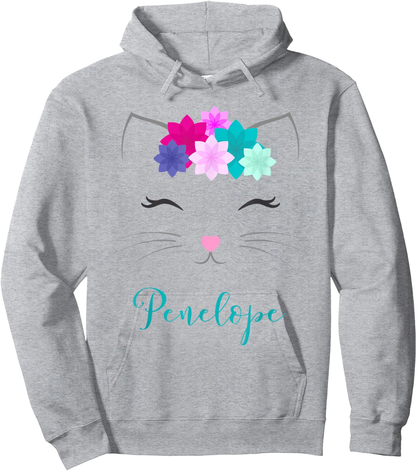Penelope Kitty Cat Personalized Name Birthday Gift Men Women Kids Hoodie - Hoodie | Ash