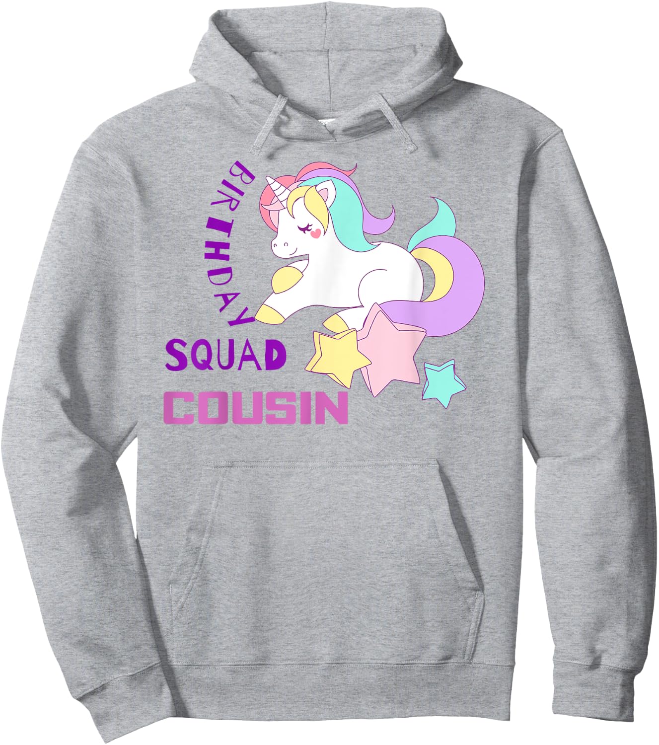 Cousin Of The Birthday Girl Unicorn Party Squad Hoodie - Hoodie | Ash