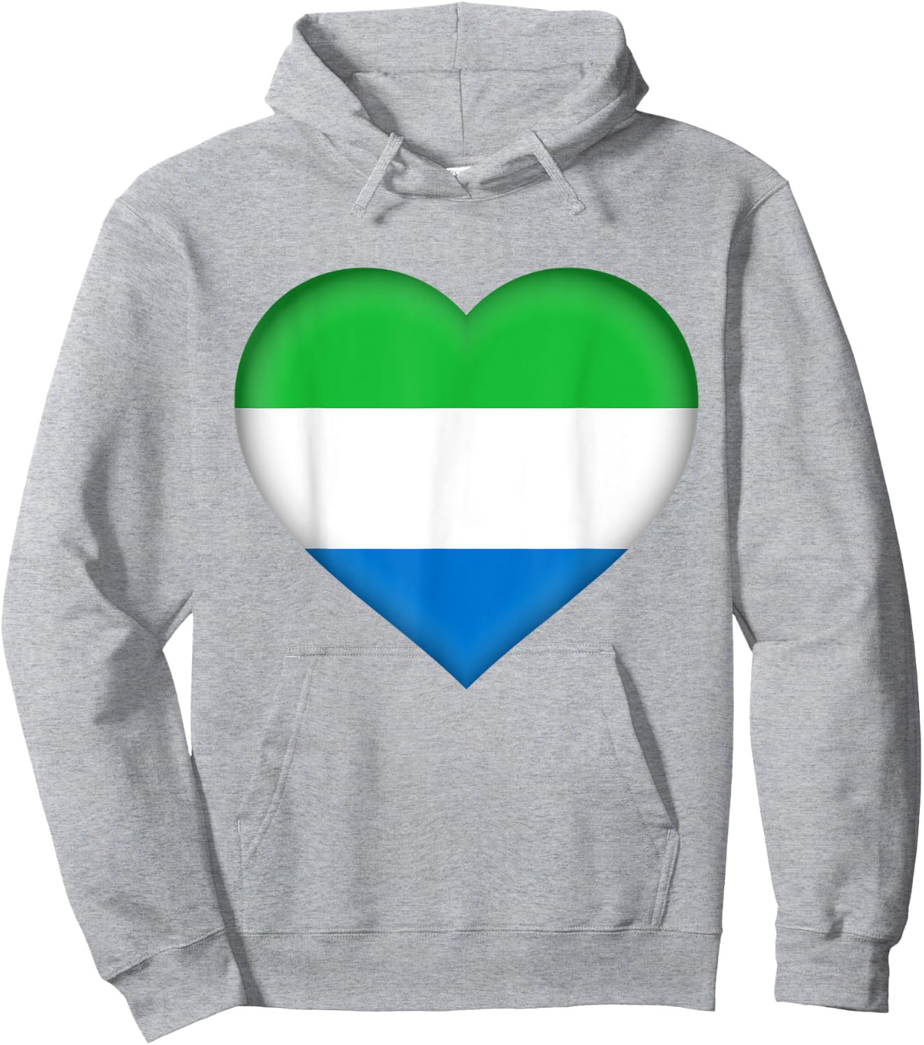 I Love Sierra Leone Shirt | Sierra Leonean Flag Heart Outfit Hoodie - Hoodie | Ash