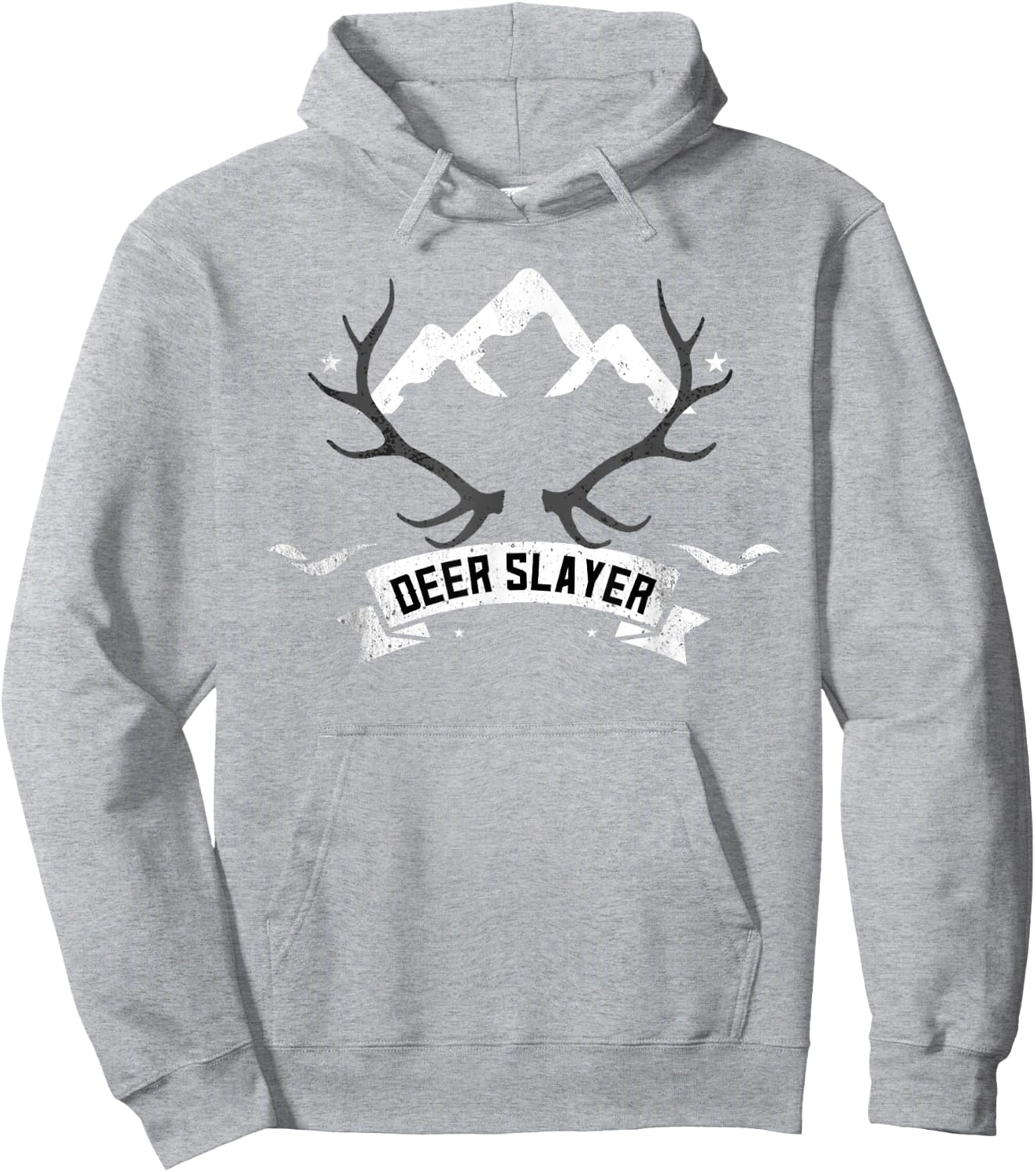 Deer Slayer Antler Avid Hunter Hoodie - Hoodie | Ash