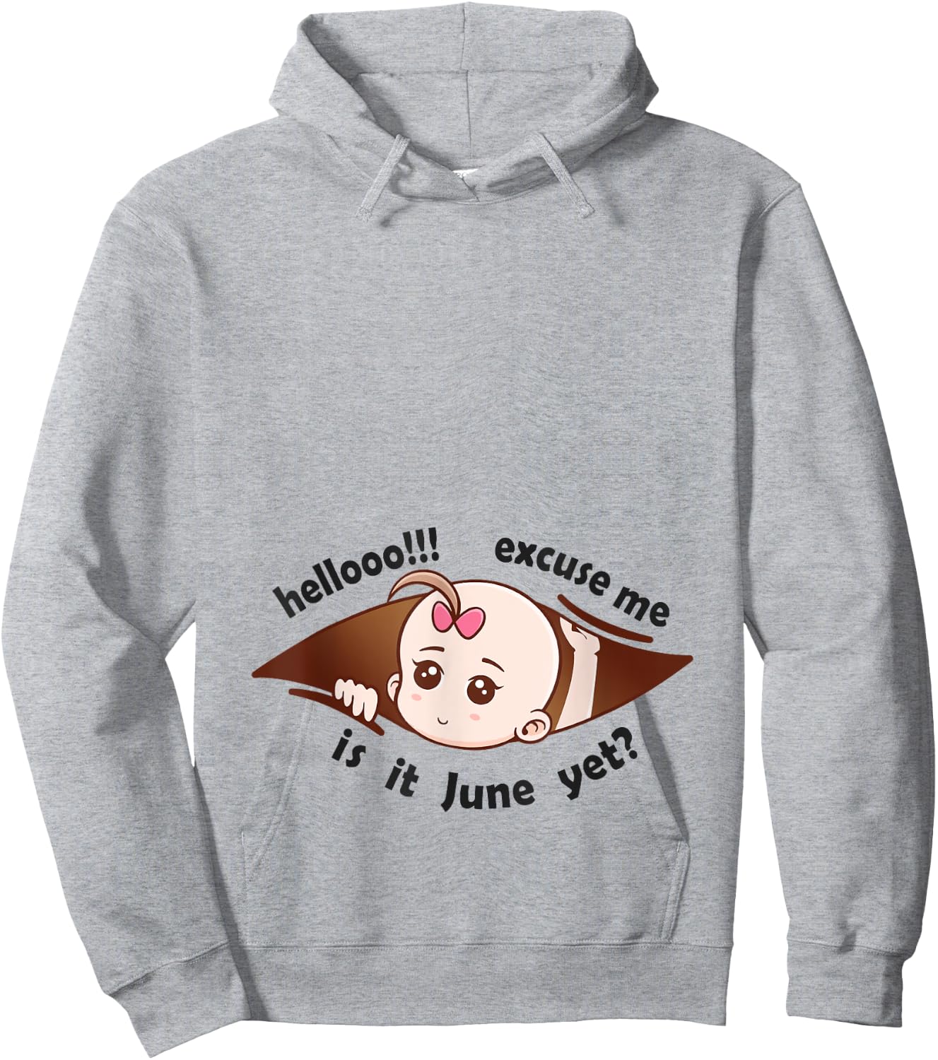 June to be Born Baby Girl Pregnancy Announcement Mother Gift Hoodie - Hoodie | Ash
