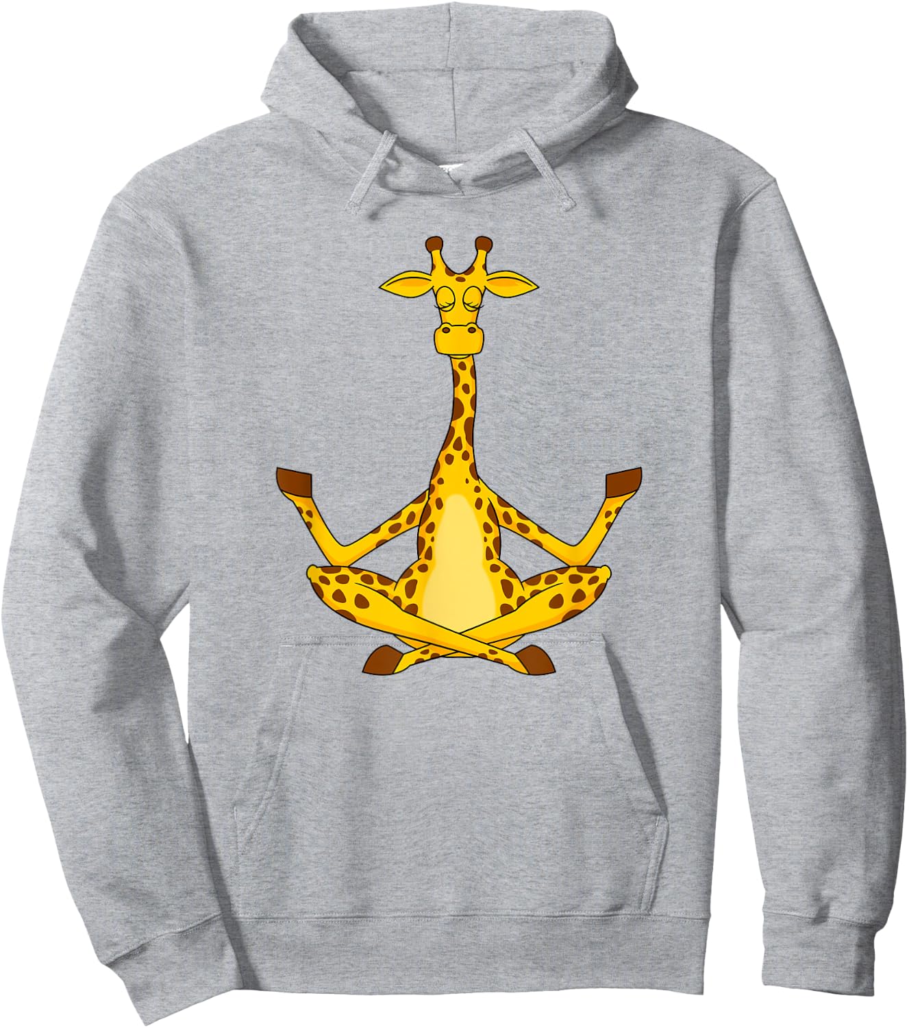Meditation Giraffe Cartoon Animals Yoga & Fitness Lover Hoodie - Hoodie | Ash