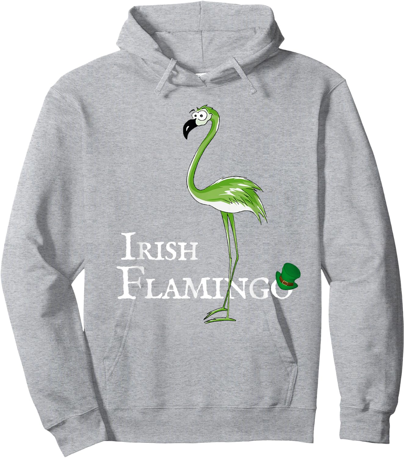 Funky Irish Flamingo Green Bird St Patricks Day Hoodie - Hoodie | Ash