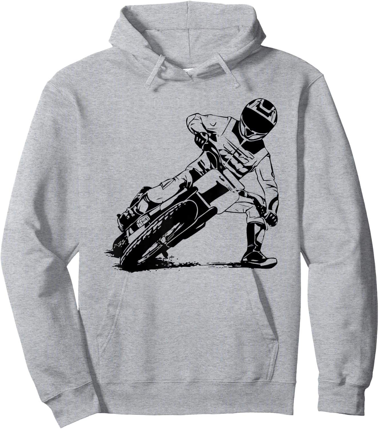Flat Track Rider Motorcycle Speedway Hoodie - Hoodie | Ash