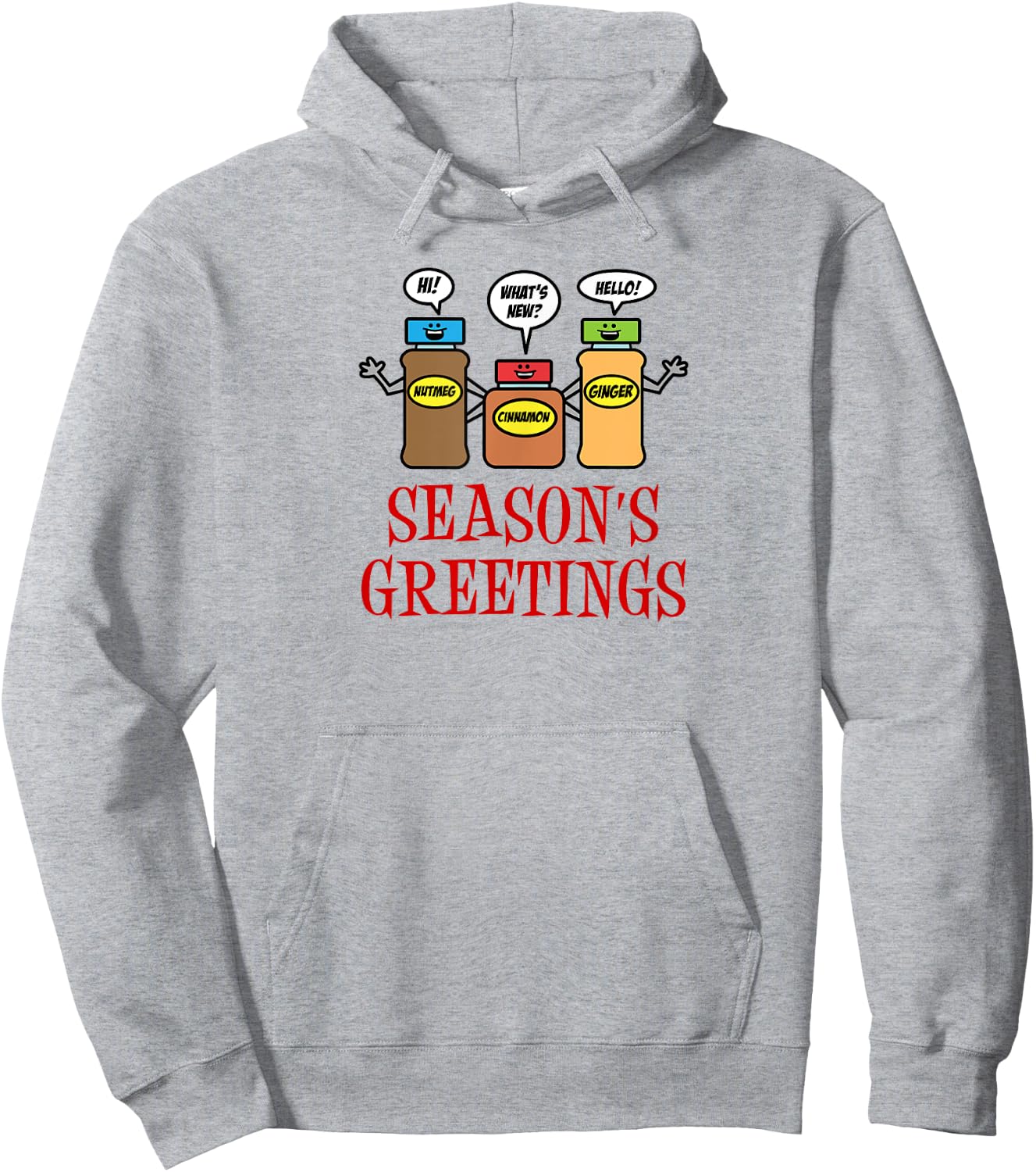 Season's Greetings Pun Nutmeg Cinnamon Funny Christmas Hoodie - Hoodie | Ash