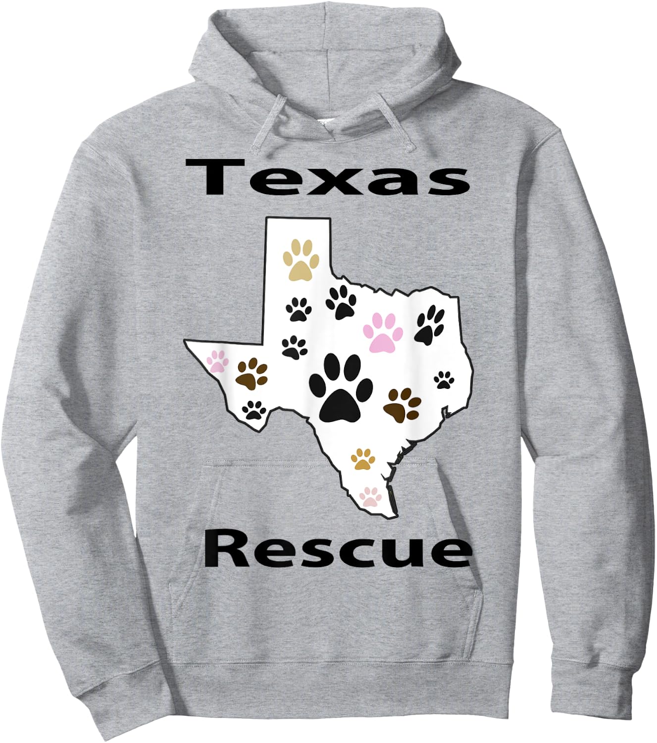 Texas Pet Paws Rescue Shirt TX Paw Footprint Gift Hoodie - Hoodie | Ash