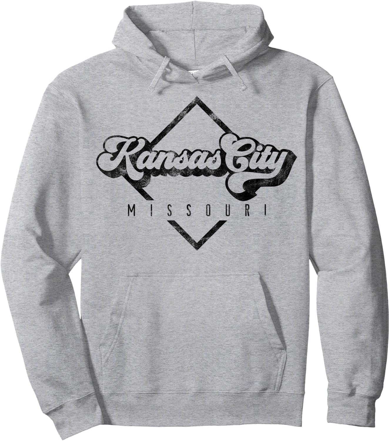 Vintage Kansas City Missouri Distressed Retro 70s 80s Hoodie - Hoodie | Ash