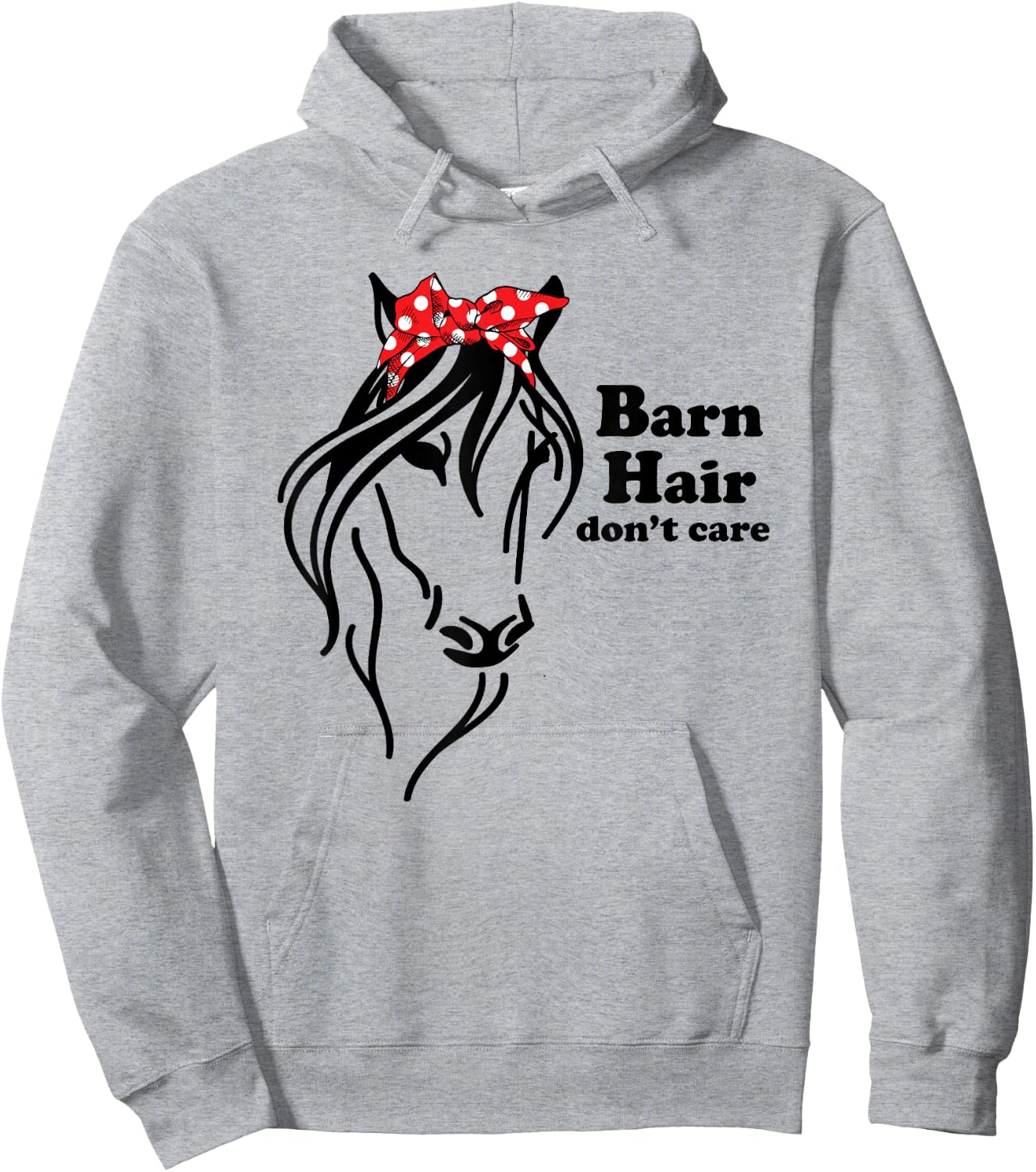 Cute Girls Cowgirls Barn Hair Don't Care Horse Riding Gift Hoodie - Hoodie | Ash