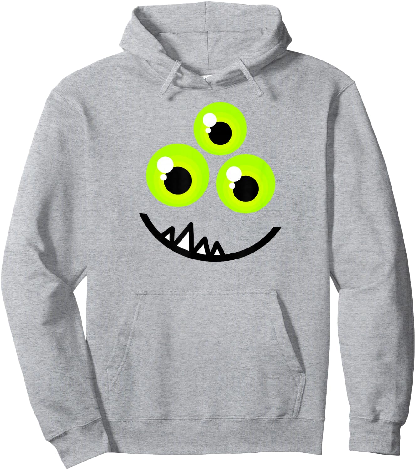Cute One Eyed Monster Face Green Eyes Halloween Costume Hoodie - Hoodie | Ash