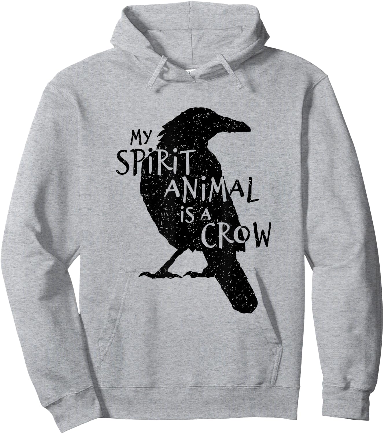 Black Crow Silhouette My Spirit Animal Is A Crow Gothic Bird Hoodie - Hoodie | Ash