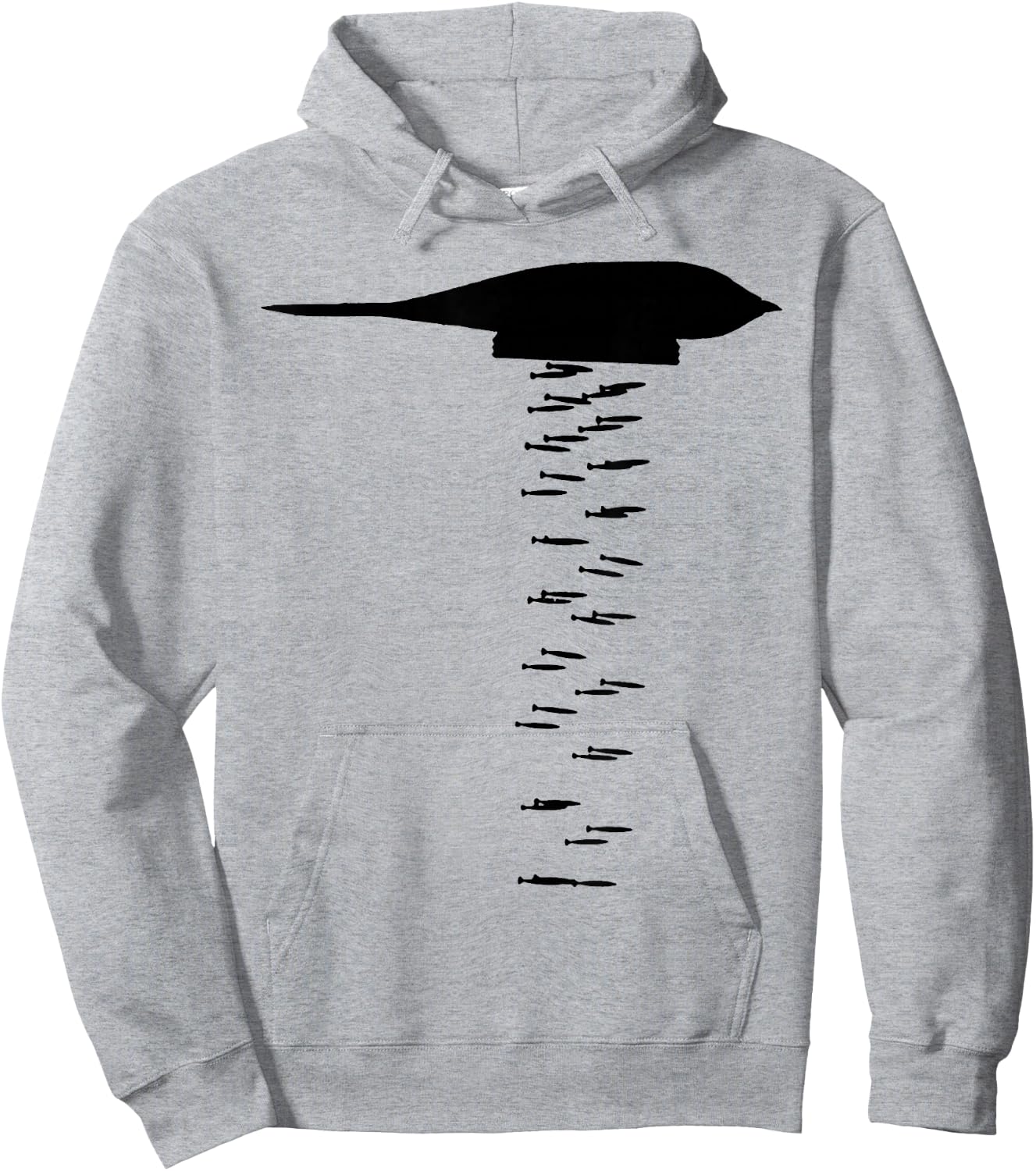 B-2 Stealth Jet Fighter High Altitude Bomber Plane Hoodie - Hoodie | Ash