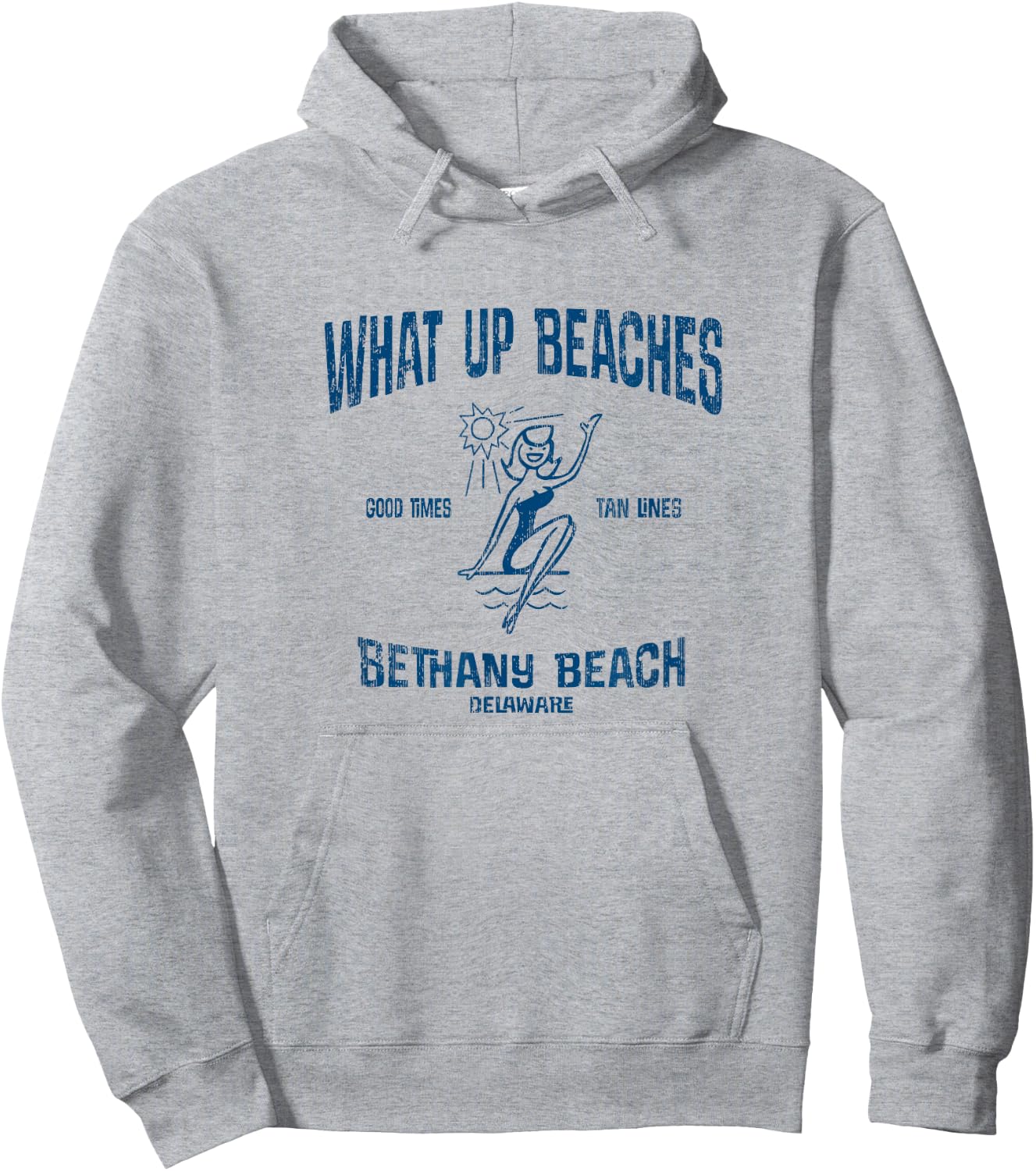 Bethany Beach Delaware DE Funny Vintage Beaches Women Kids Hoodie - Hoodie | Ash