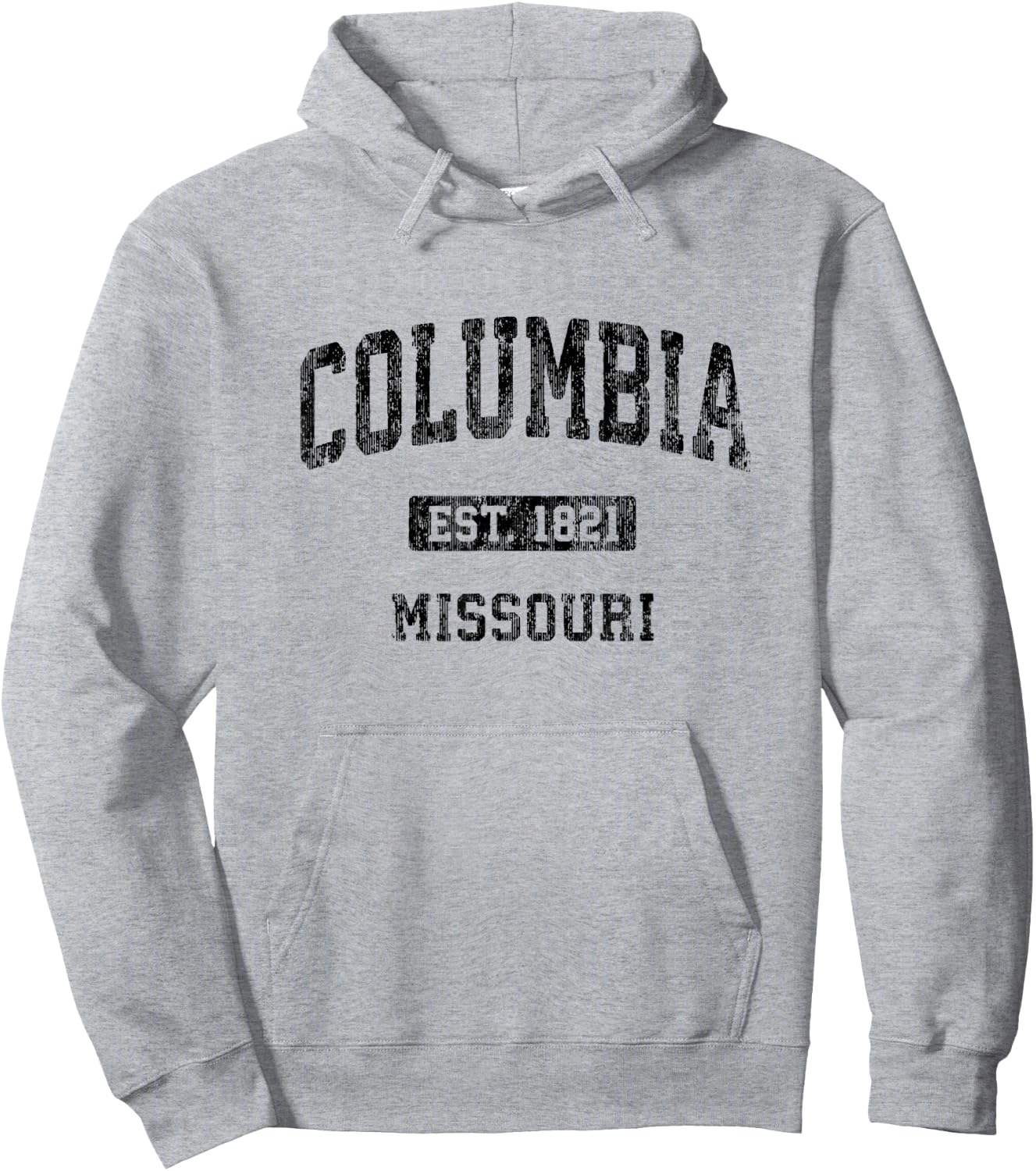 Columbia Missouri MO Vintage Athletic Sports Design Hoodie - Hoodie | Ash