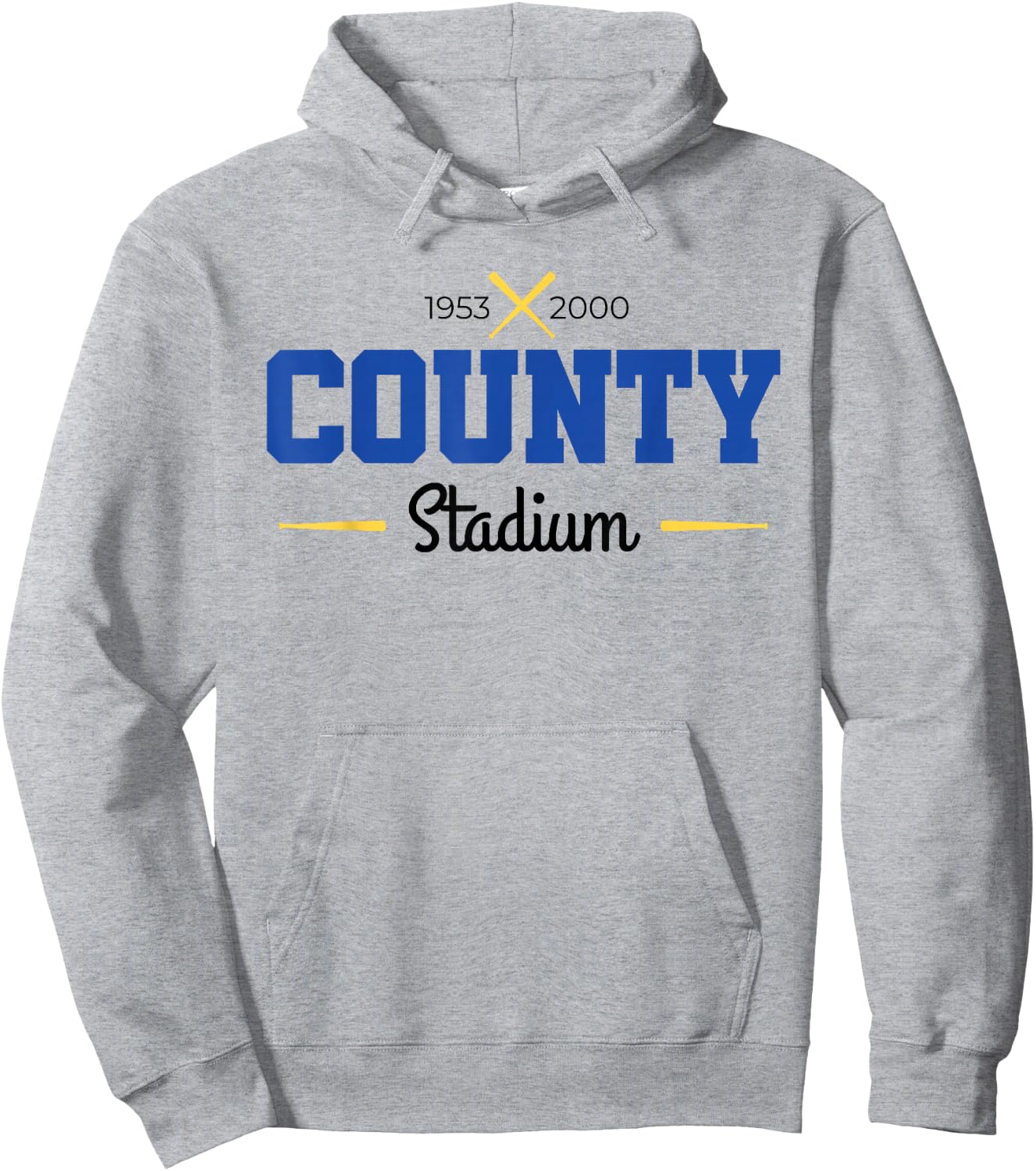 County Stadium Milwaukee Baseball Hoodie - Hoodie | Ash