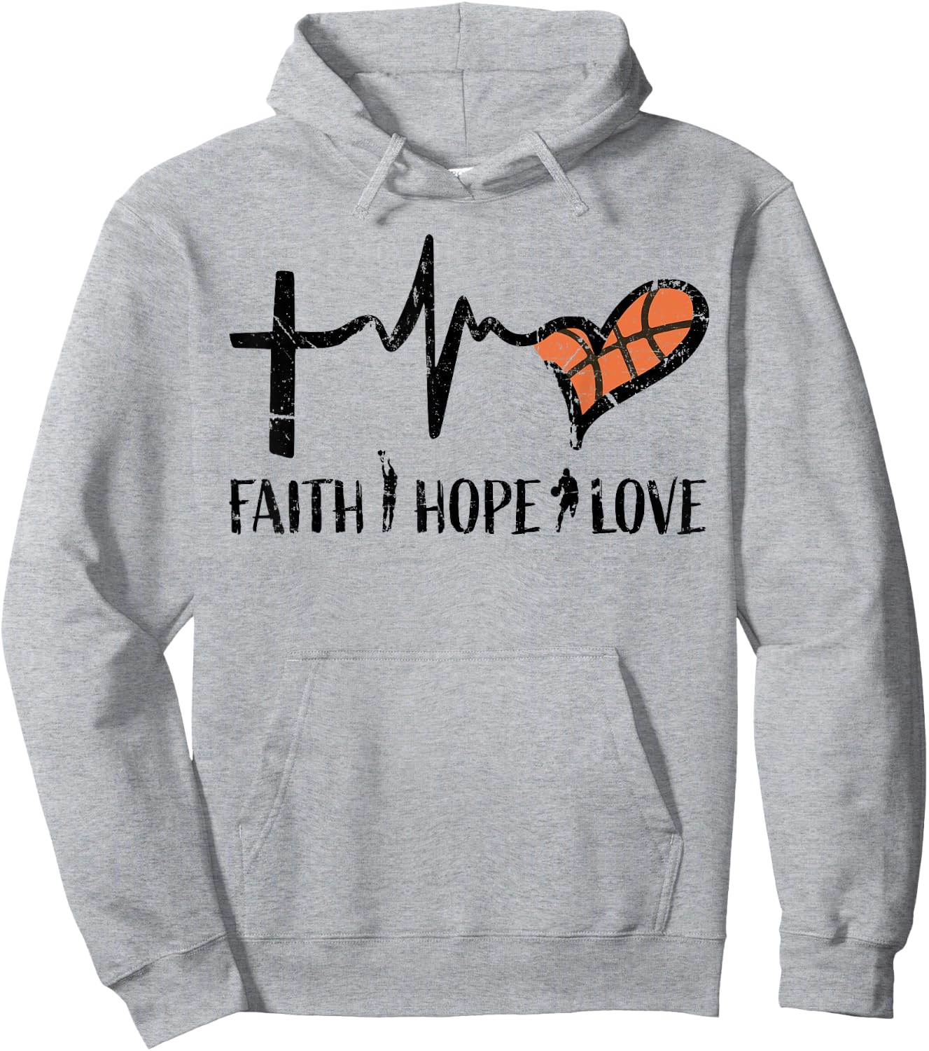 Christian Basketball Gifts Faith Hope Love Religious Kids Hoodie - Hoodie | Ash