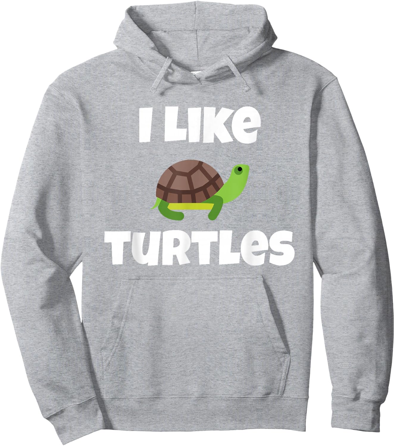 Cute Turtle Graphic - I Like Turtles - Funny Tortoise Hoodie - Hoodie | Ash