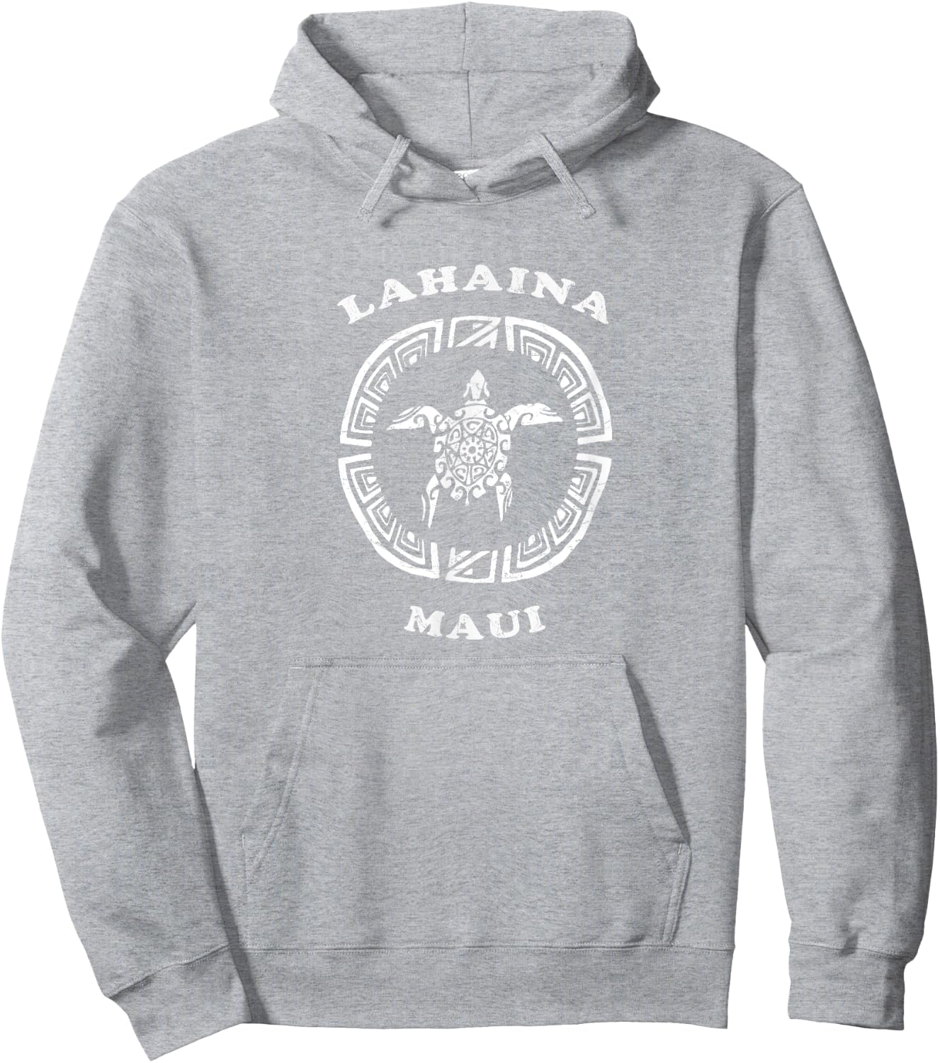 Lahaina Maui Vintage Retro Tribal Turtle Vacation Hoodie - Hoodie | Ash