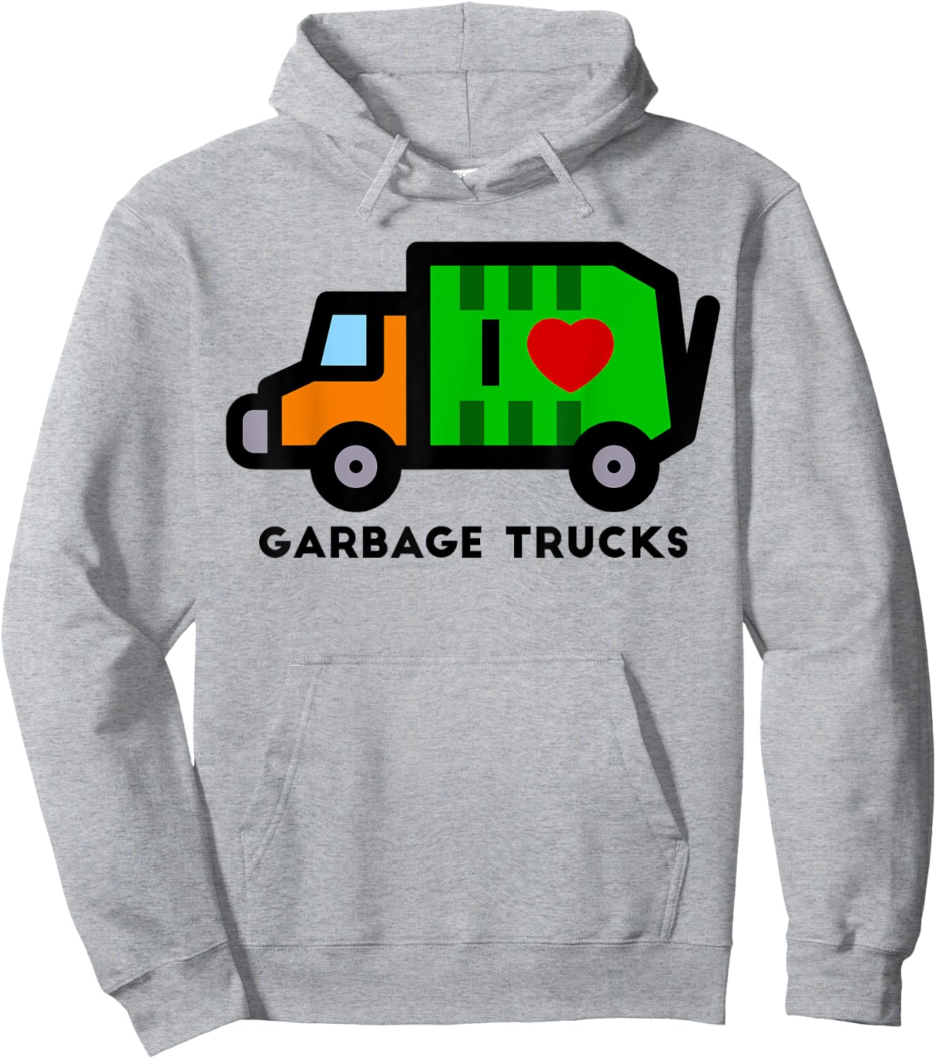 I Love Garbage Trucks Shirt | Cool Little Garbage Lover Gift Hoodie - Hoodie | Ash