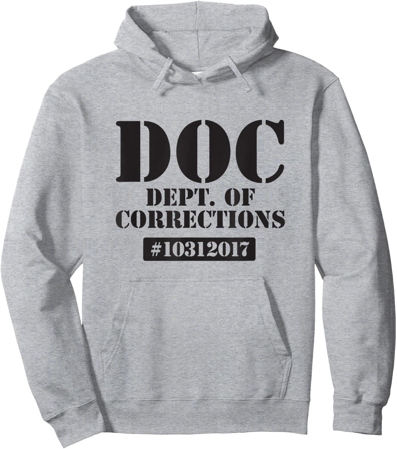Dept of Corrections Halloween Jail Inmate Costume Graphic Hoodie - Hoodie | Ash
