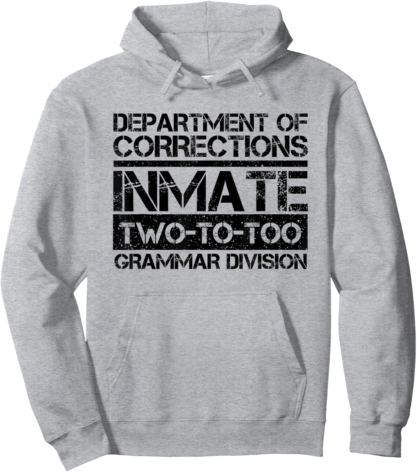 Prison Inmate Jail Prisoner Costume Pair with Grammar Police Hoodie - Hoodie | Ash