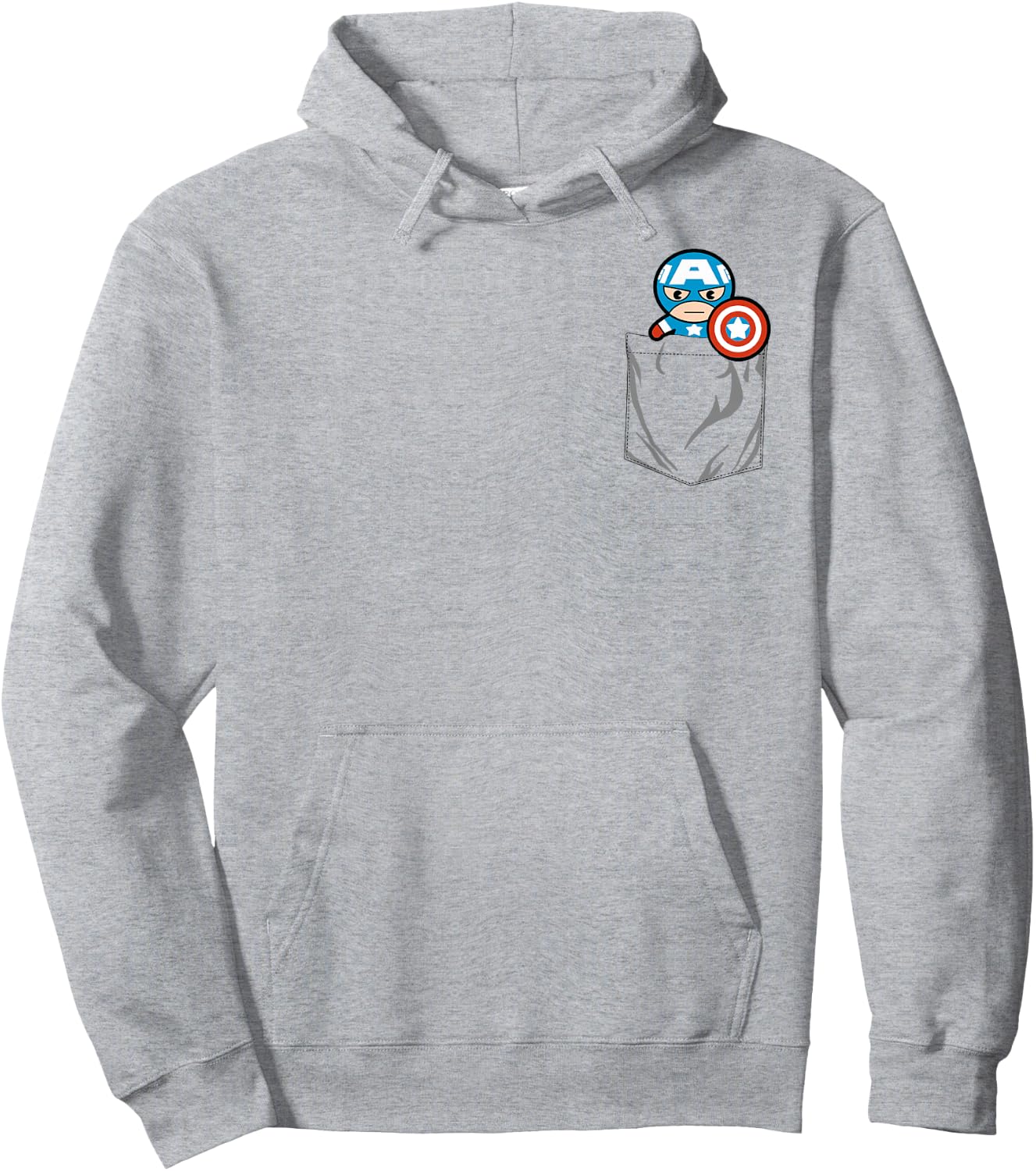 Marvel Captain America Left chest Pocket Graphic Hoodie - Hoodie | Ash