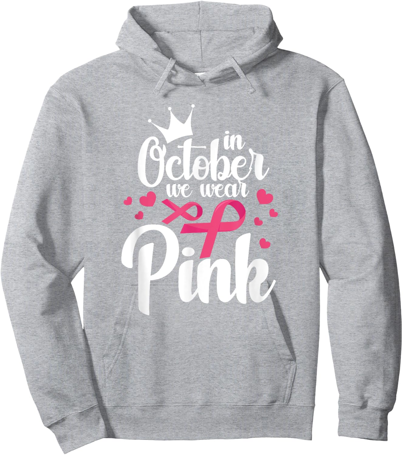 In October We Wear Pink Breast Cancer Awareness Pink Hoodie - Hoodie | Ash