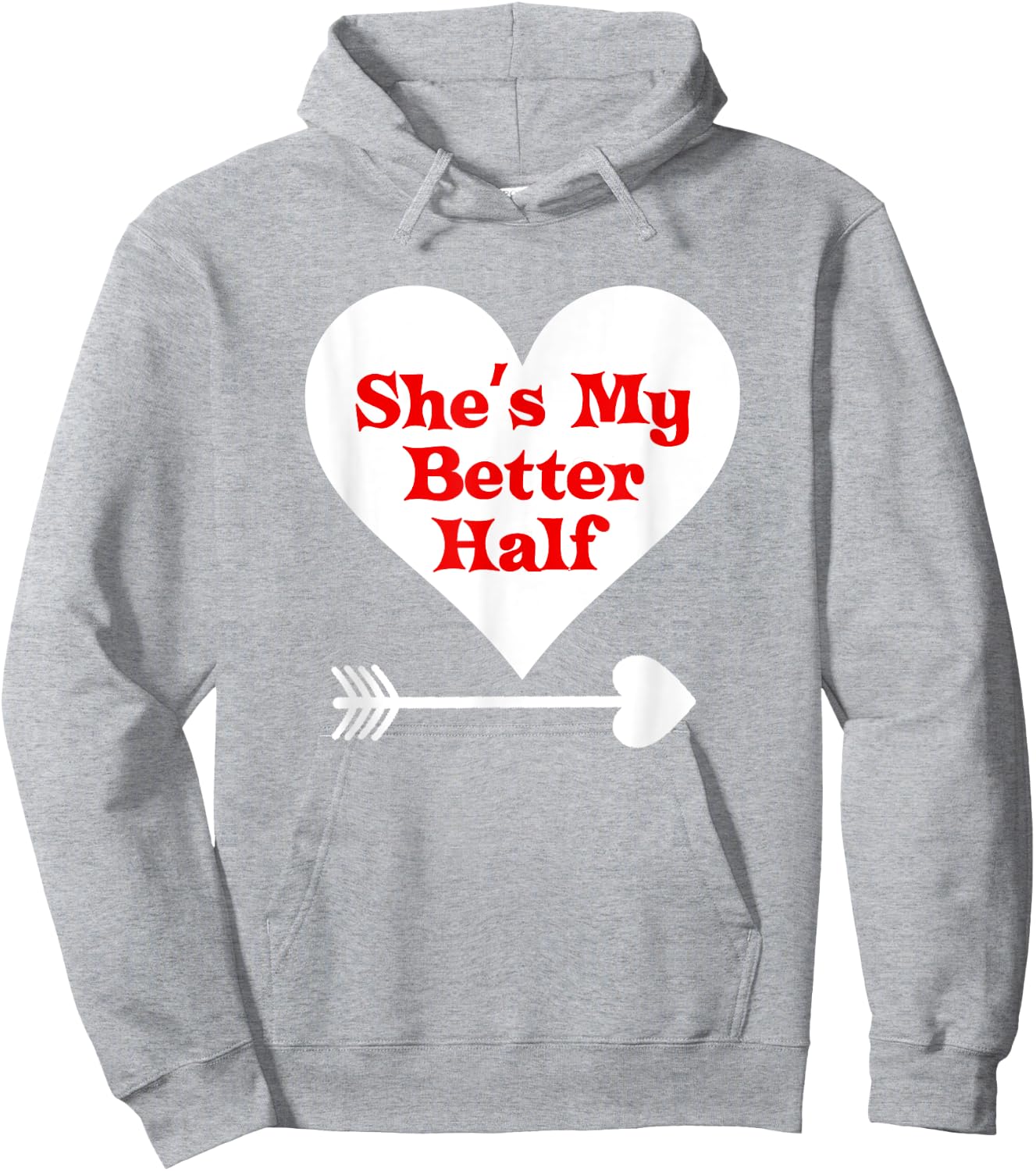 Valentine's Day T Shirt Gift She's My Better Half Girlfriend Hoodie - Hoodie | Ash
