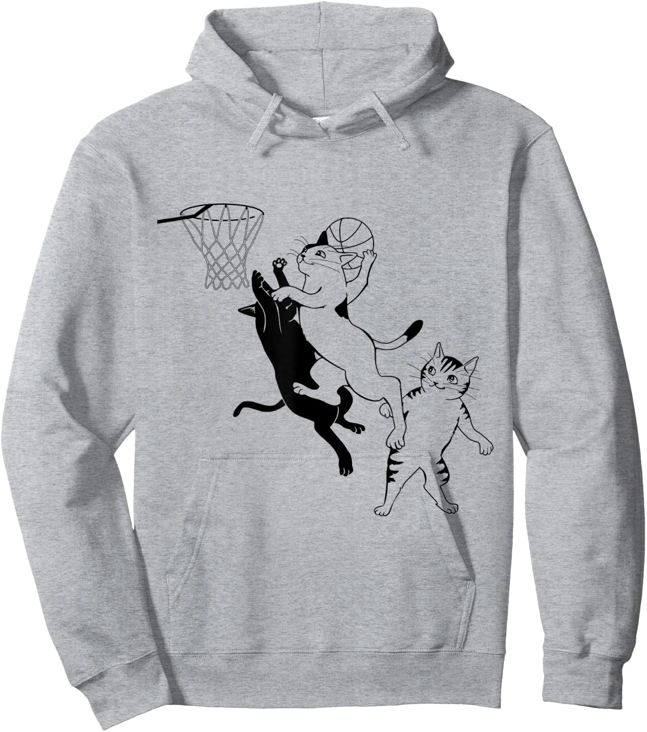 Cats Playing Basketball Hoodie - Hoodie | Ash