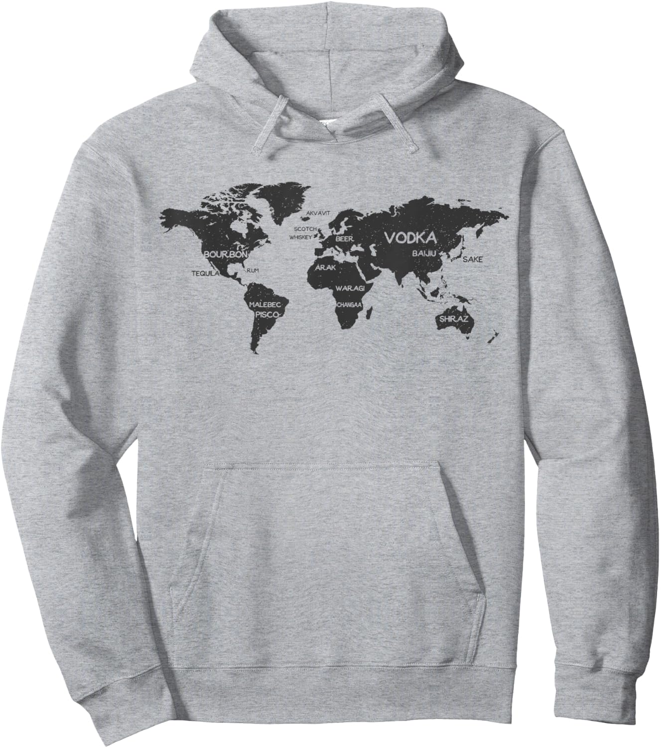 International Alcohol Map Drinking Around the World Hoodie - Hoodie | Ash