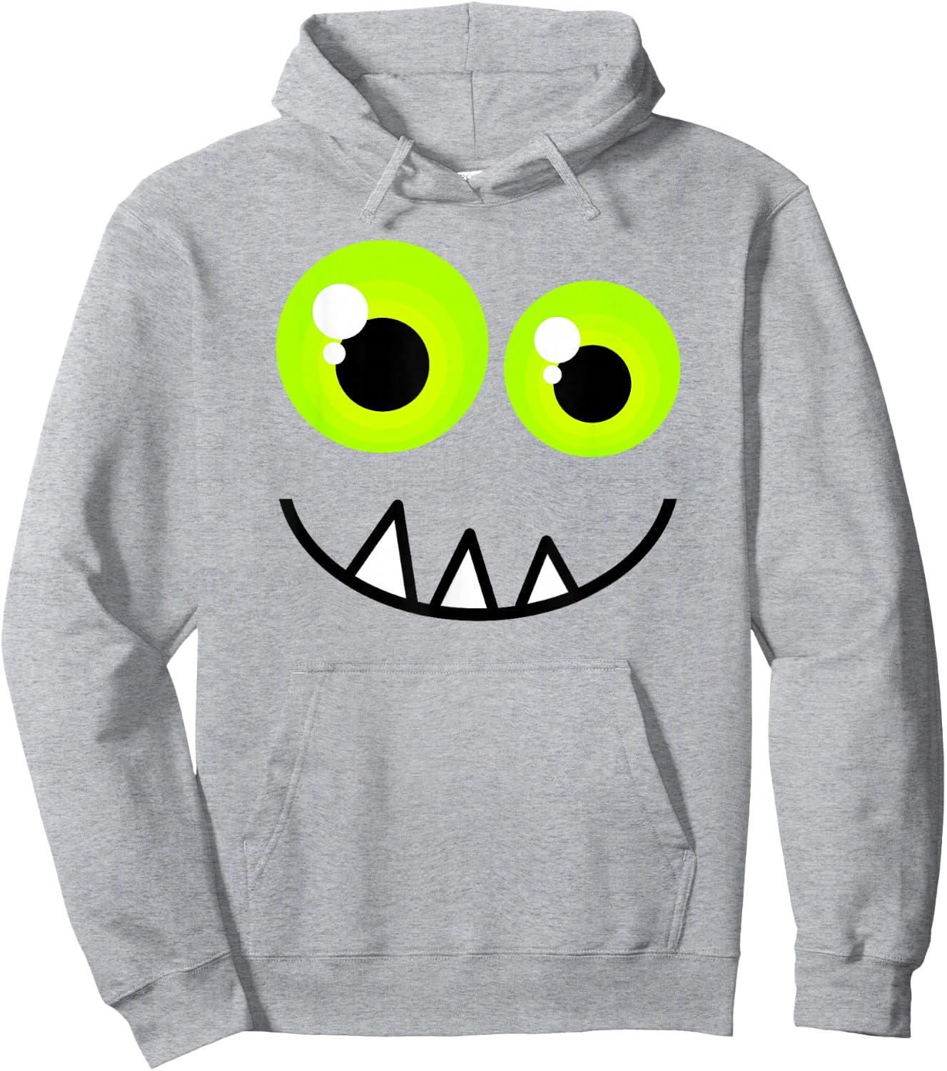 Cute One Eyed Monster Face Green Eyes Halloween Costume Hoodie - Hoodie | Ash