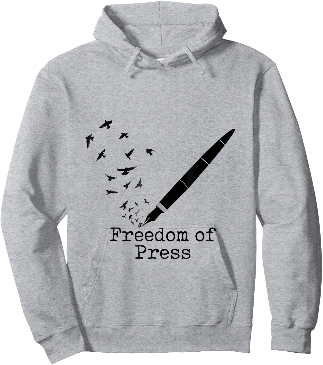 Black Fountain Pen Freedom Of Press Flock Of Birds Hoodie - Hoodie | Ash