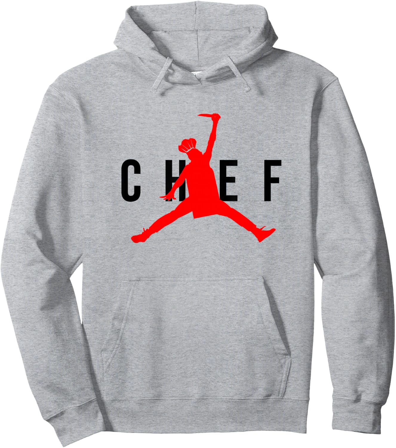 Funny Restaurant Chef - Jumping Chef Knife Logo Food Truck Hoodie - Hoodie | Ash