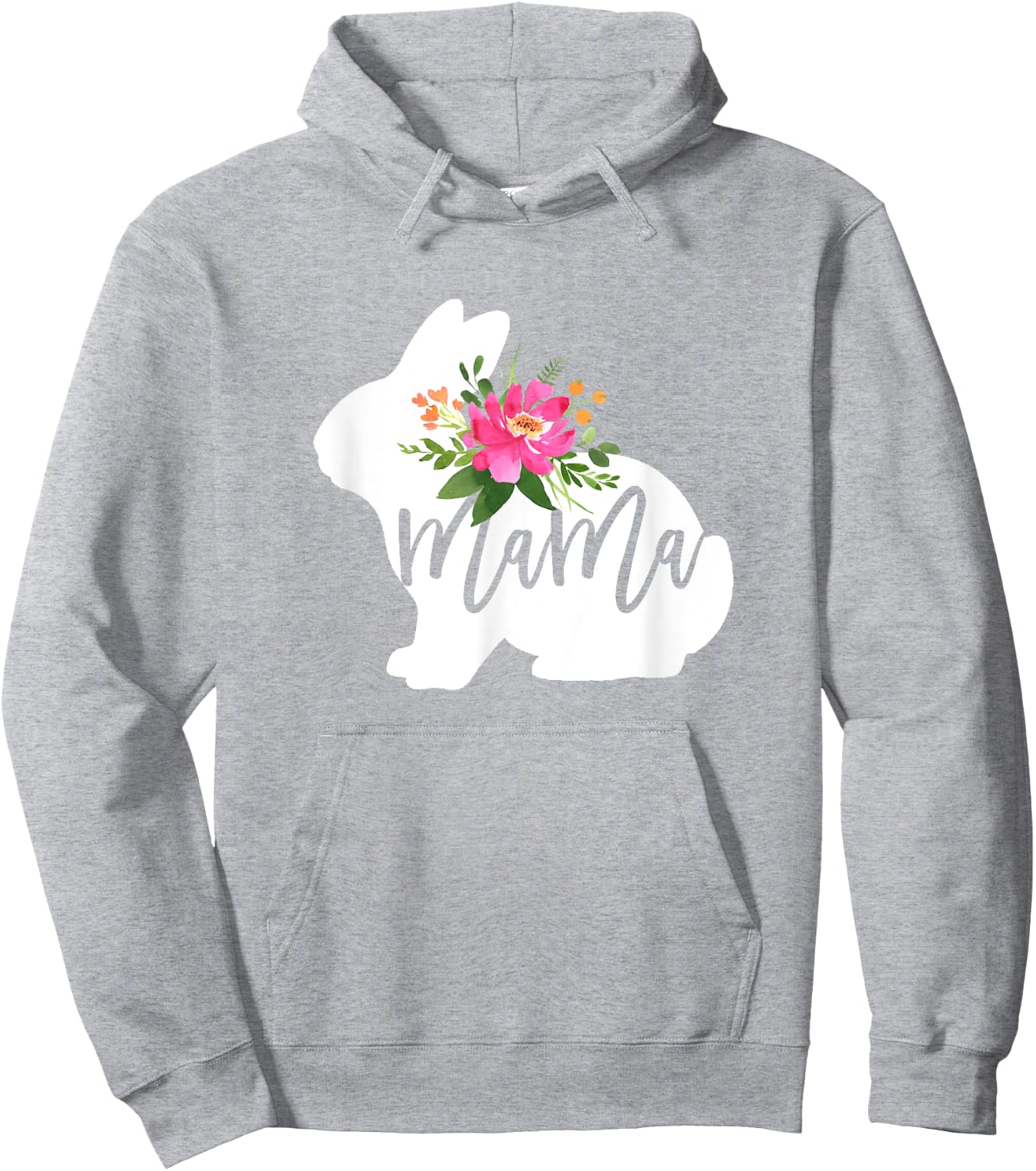 Mama Bunny Floral Mommy Easter Mom Rabbit Lover Woman Hoodie - Hoodie | Ash