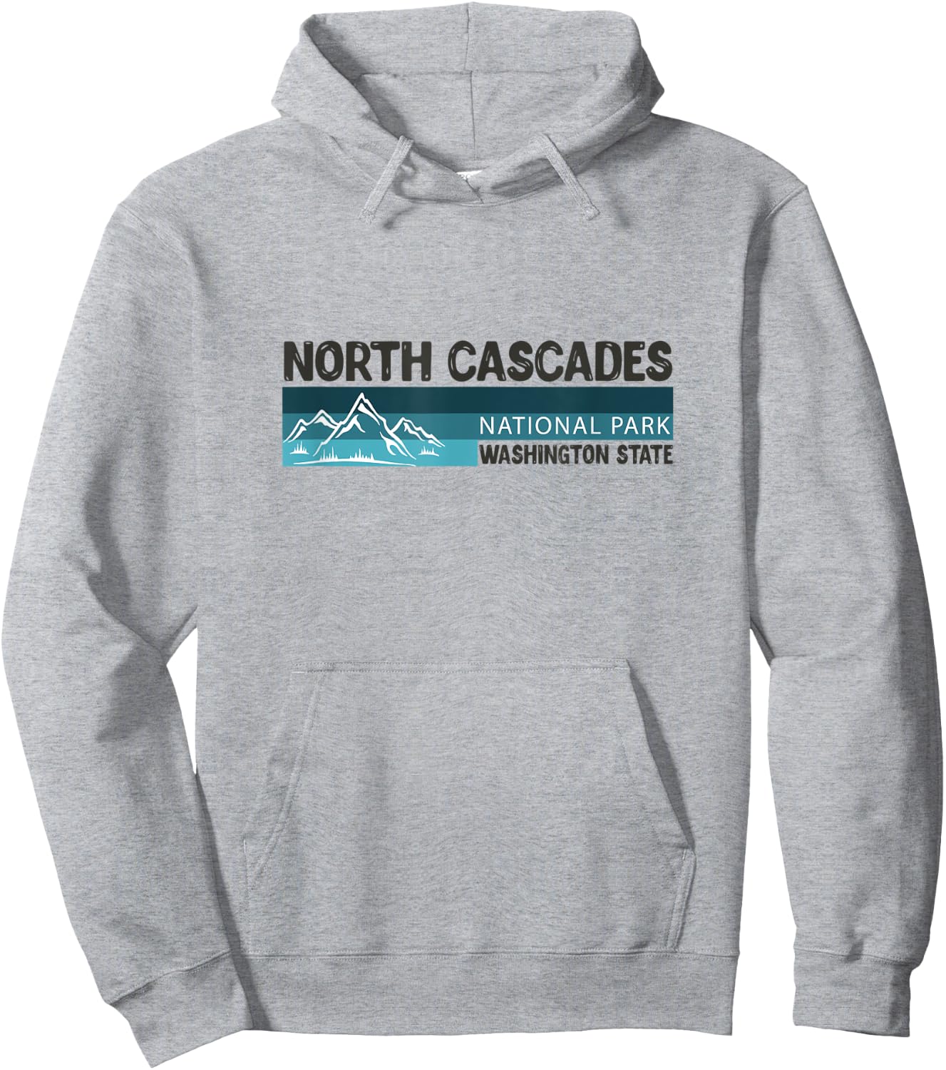 Vintage The North Cascades National Park Mountains Retro Hoodie - Hoodie | Ash