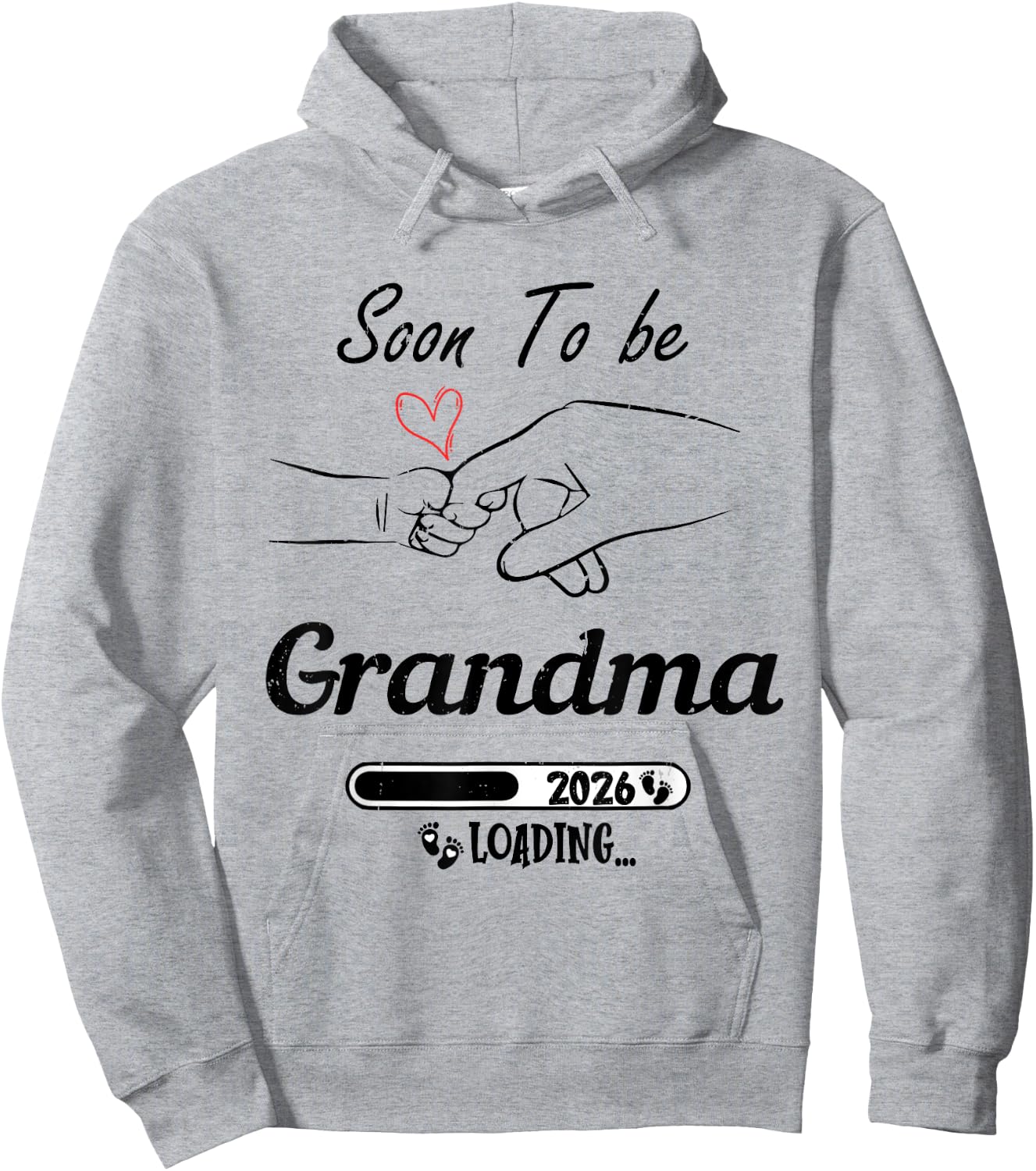 Soon To be Grandma 2026 Grandmother Loading Grandma Est 2026 Hoodie - Hoodie | Ash