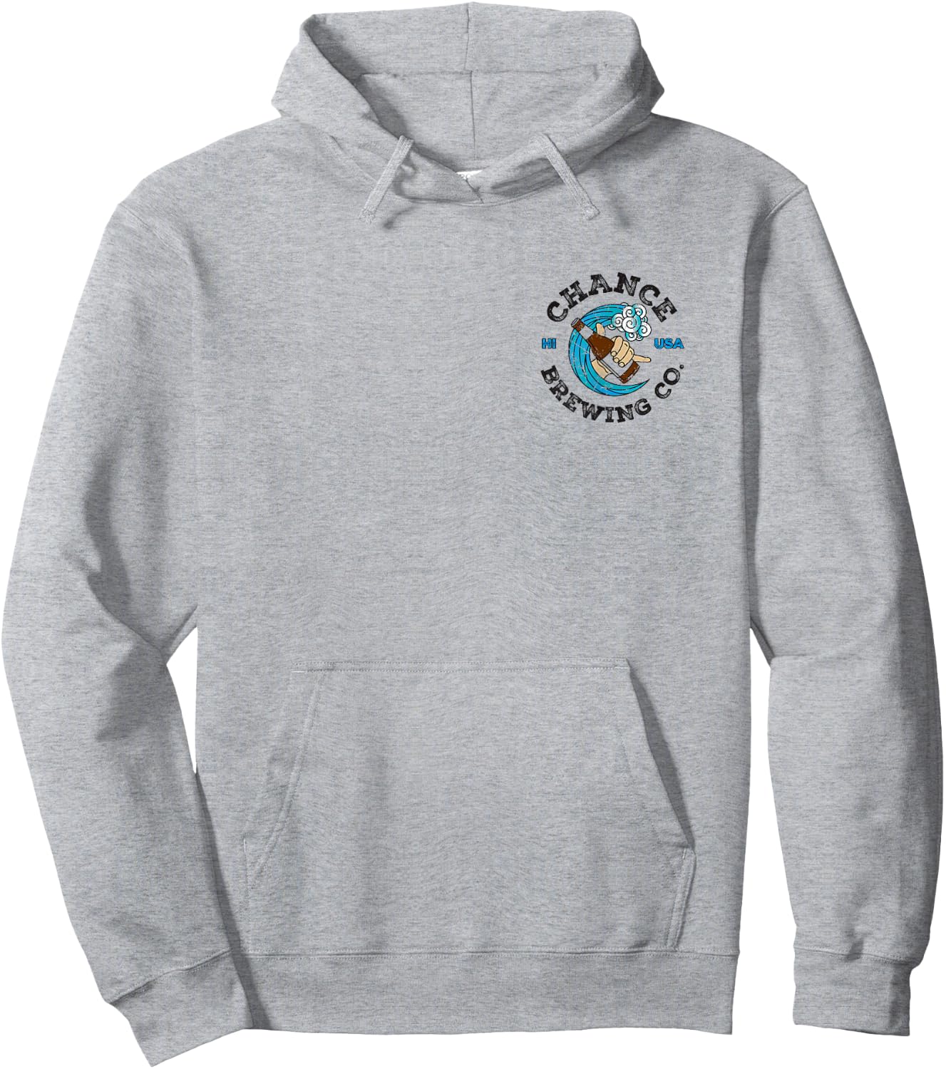 Chance Brewing Co Hawaiian Beer with Logo on Back Hoodie - Hoodie | Ash