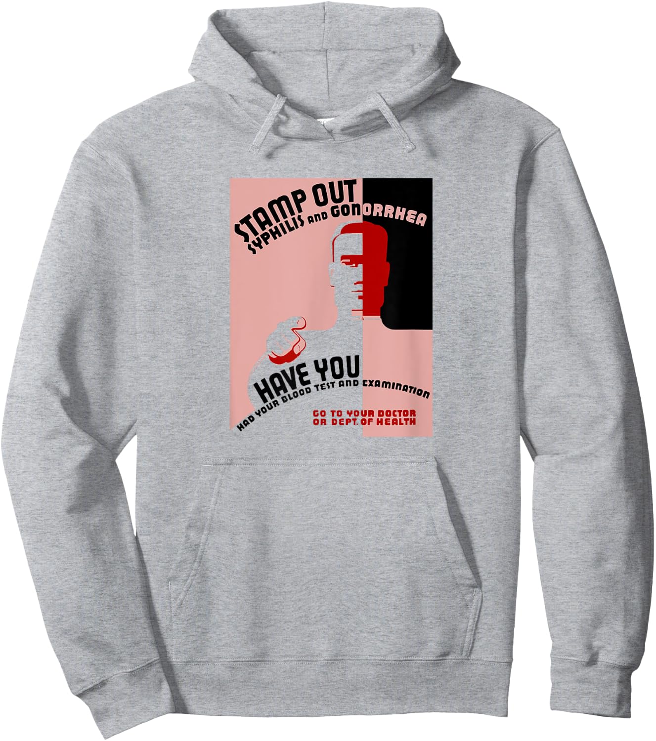 Stamp Out Syphilis And Gonorrhea - Vintage STD Hoodie - Hoodie | Ash