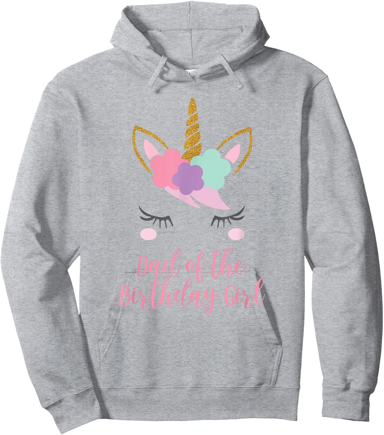 Dad of the Birthday Girl Shirt, Unicorn Dad Gift Hoodie - Hoodie | Ash