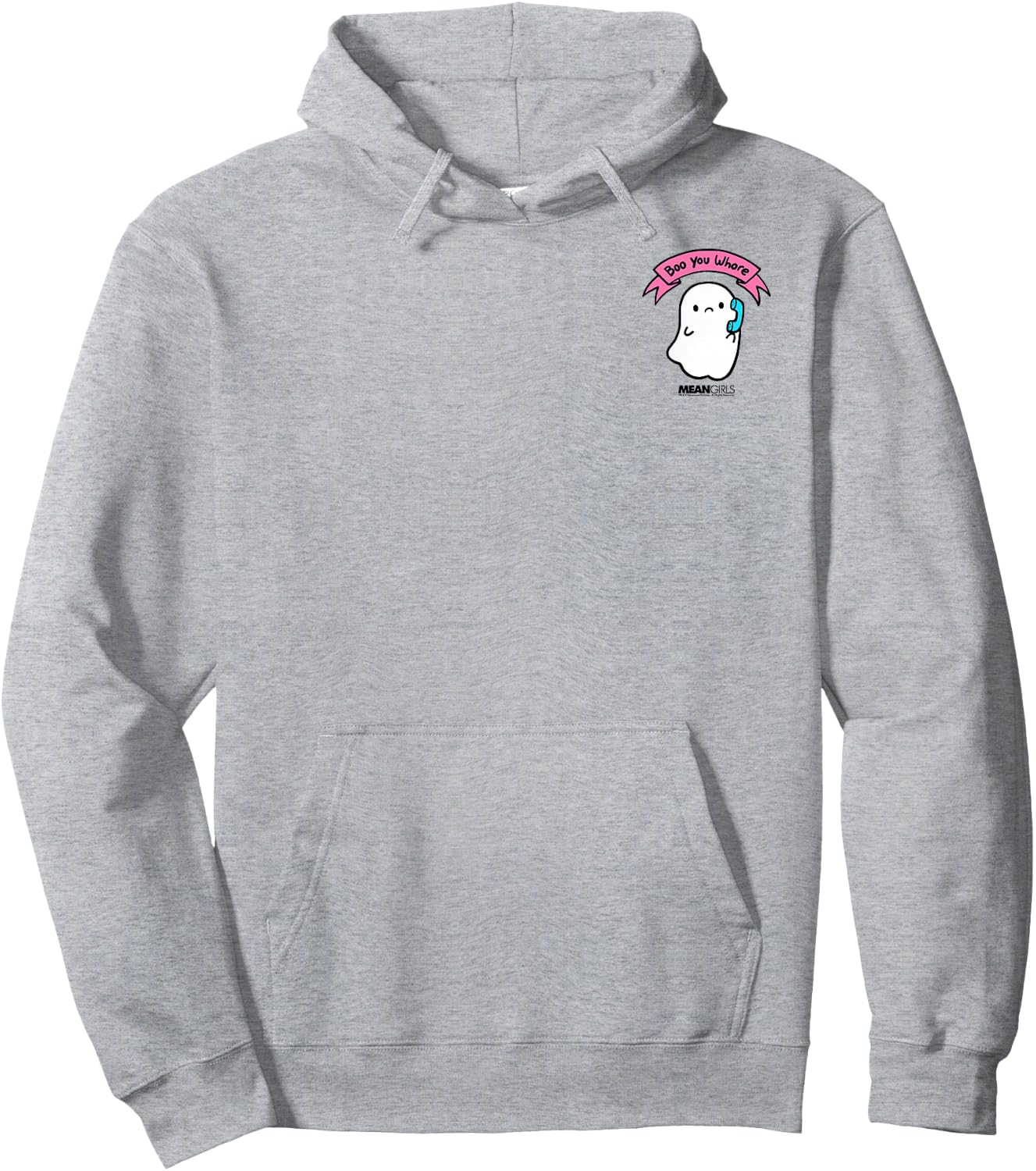 Mean Girls Boo you Whore Mini Ghost Phone Pocket Hoodie - Hoodie | Ash