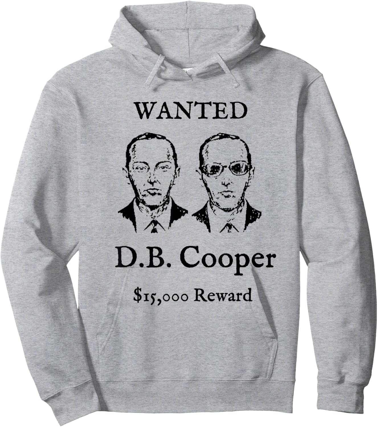Vintage D.B. Cooper Wanted Poster Shirt - DB Plane Hijacker Hoodie - Hoodie | Ash