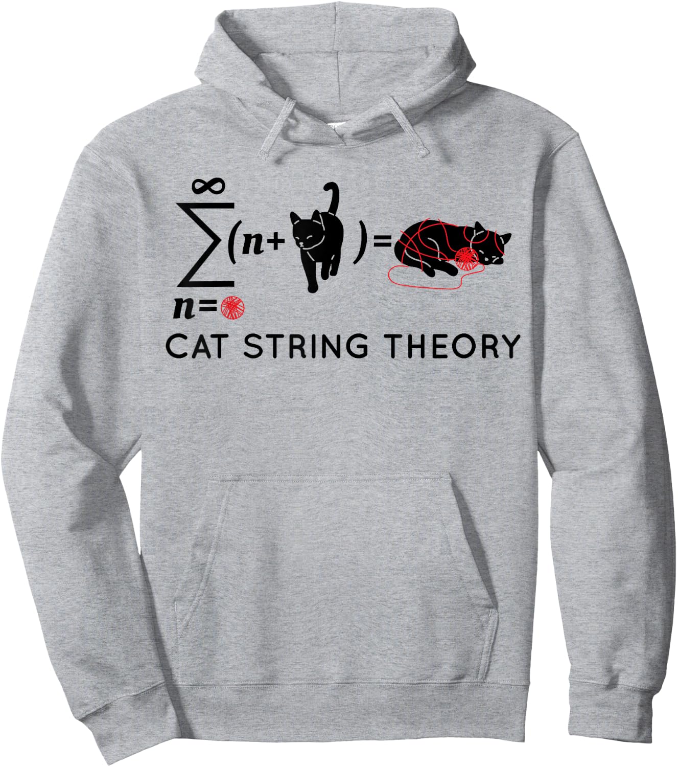 Cat String Theory Sarcastic Science Humor Funny Hoodie - Hoodie | Ash