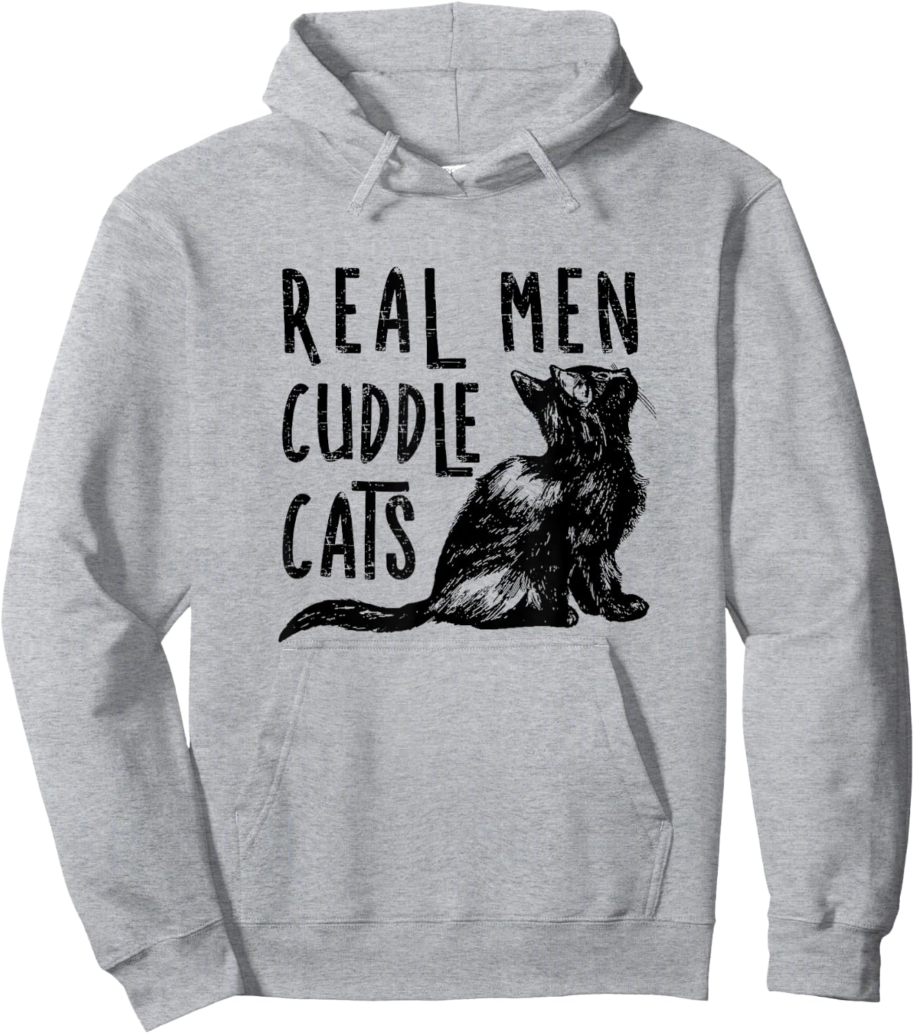 Real Men Cuddle Cats Funny Cat lovers Hoodie - Hoodie | Ash