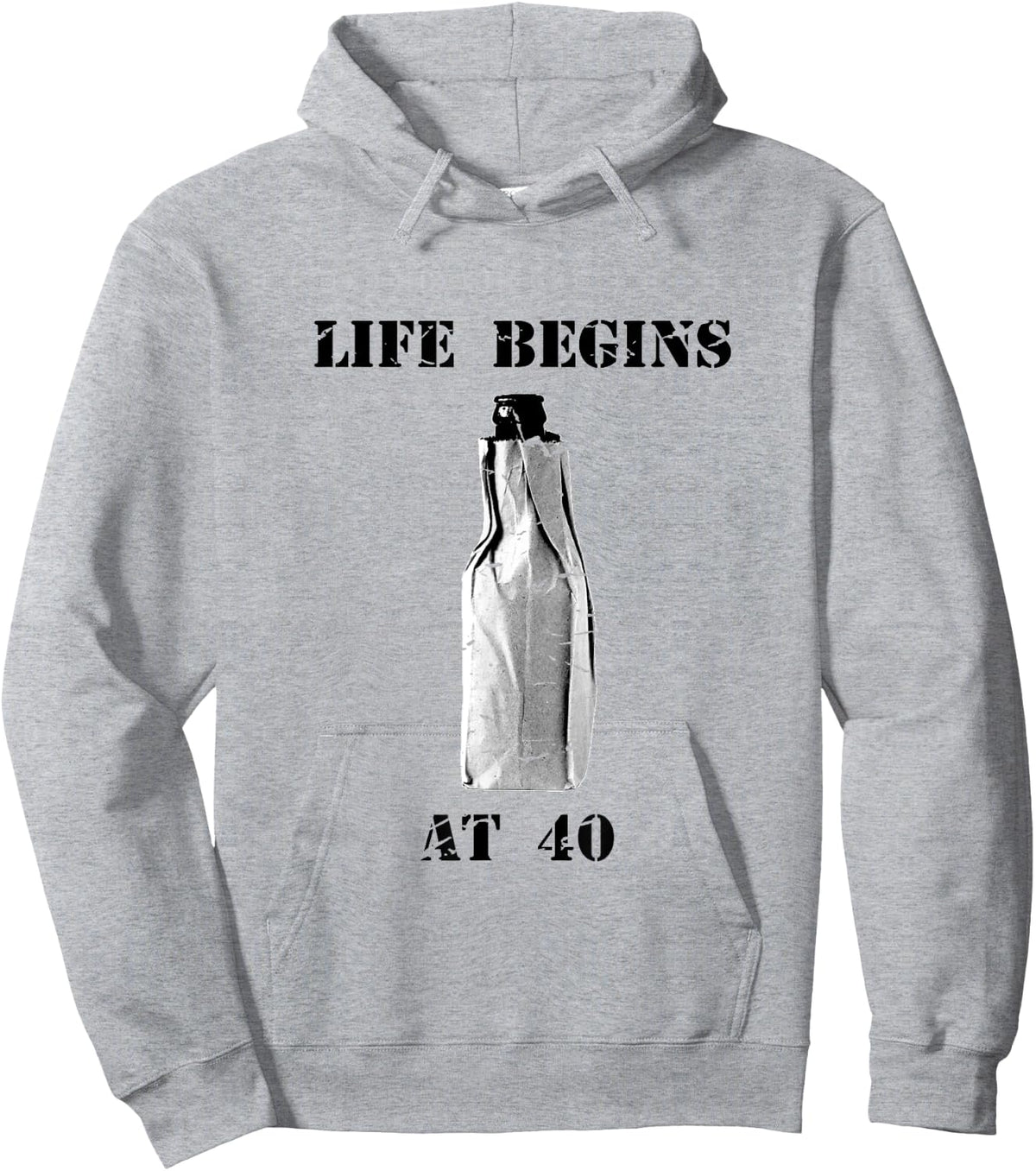 Funny Life Begins at 40 - 40 Oz Birthday Beer Party Hoodie - Hoodie | Ash