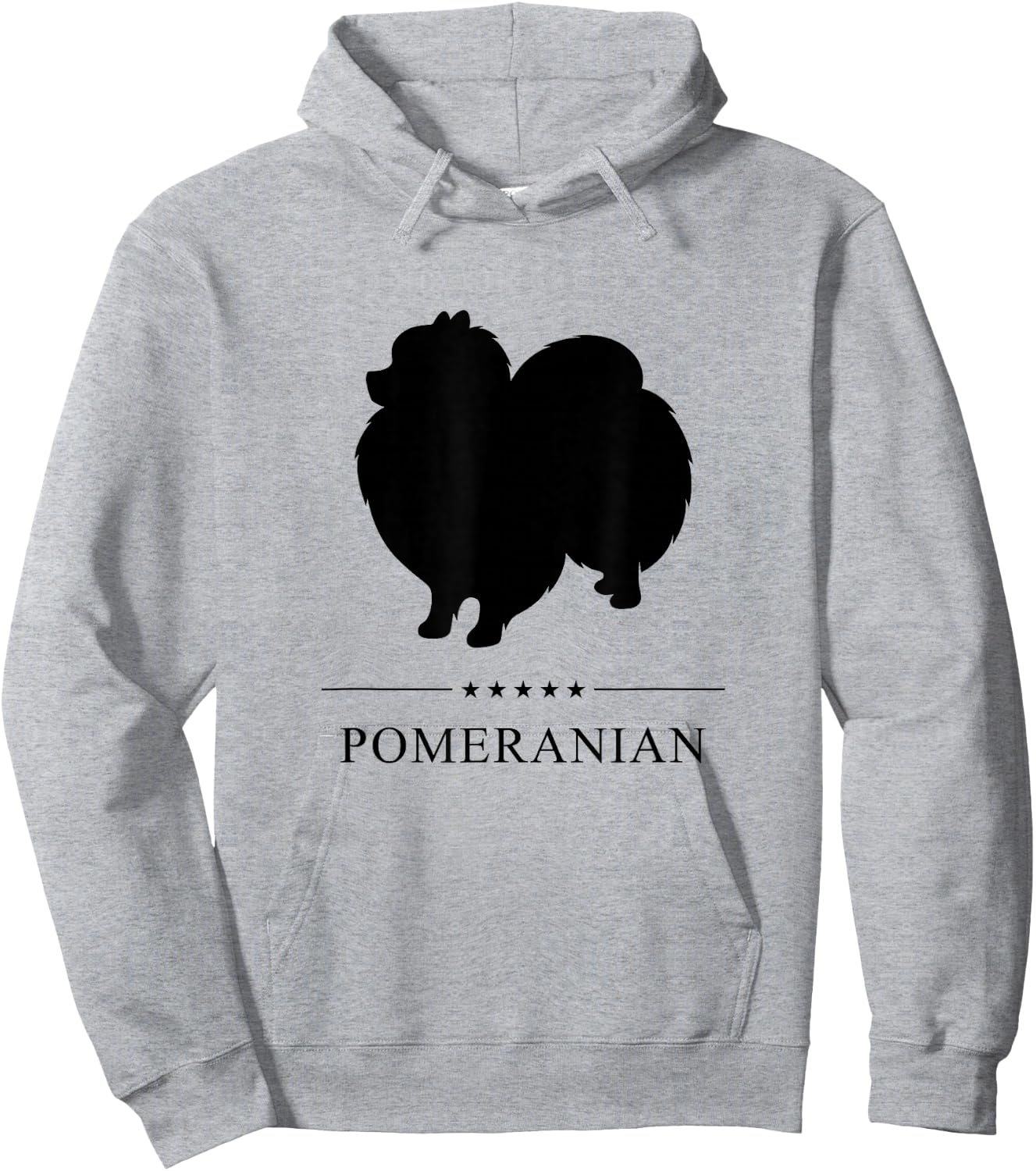 Pomeranian Black Silhouette Hoodie - Hoodie | Ash
