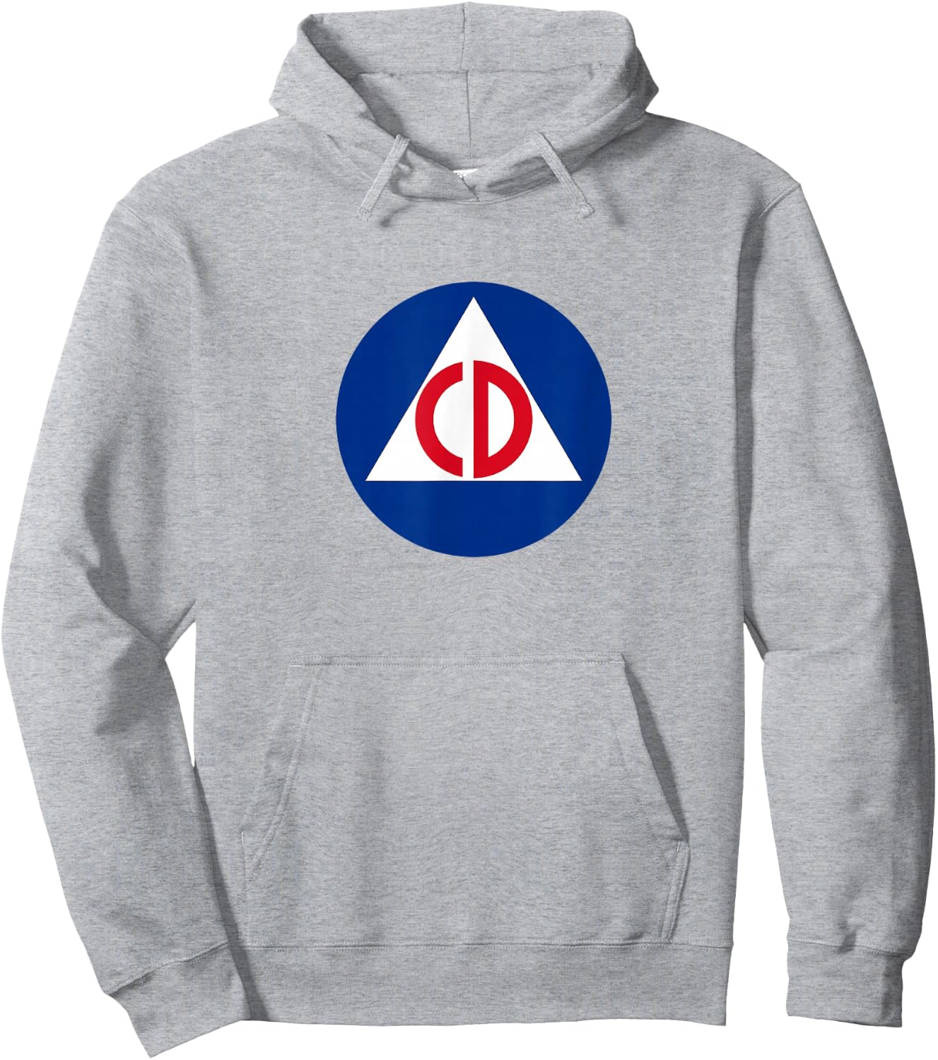 Nuthouse Designs USA Civil Defense Retro Punk , Men's Grey Triangle Short Sleeve Classic Fit , Small Hoodie - Hoodie | Ash