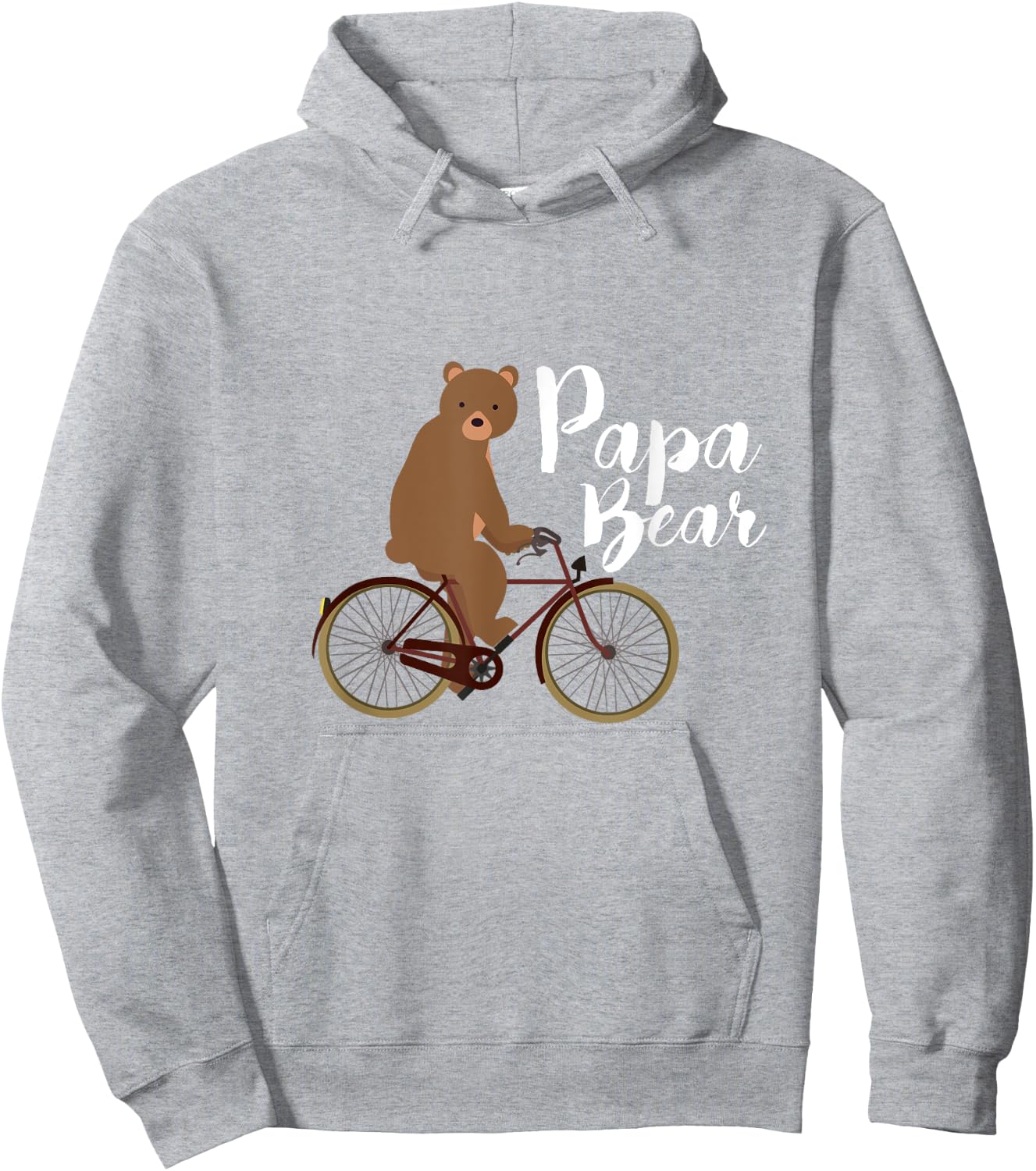 Papa Bear on a Bicycle Hoodie - Hoodie | Ash