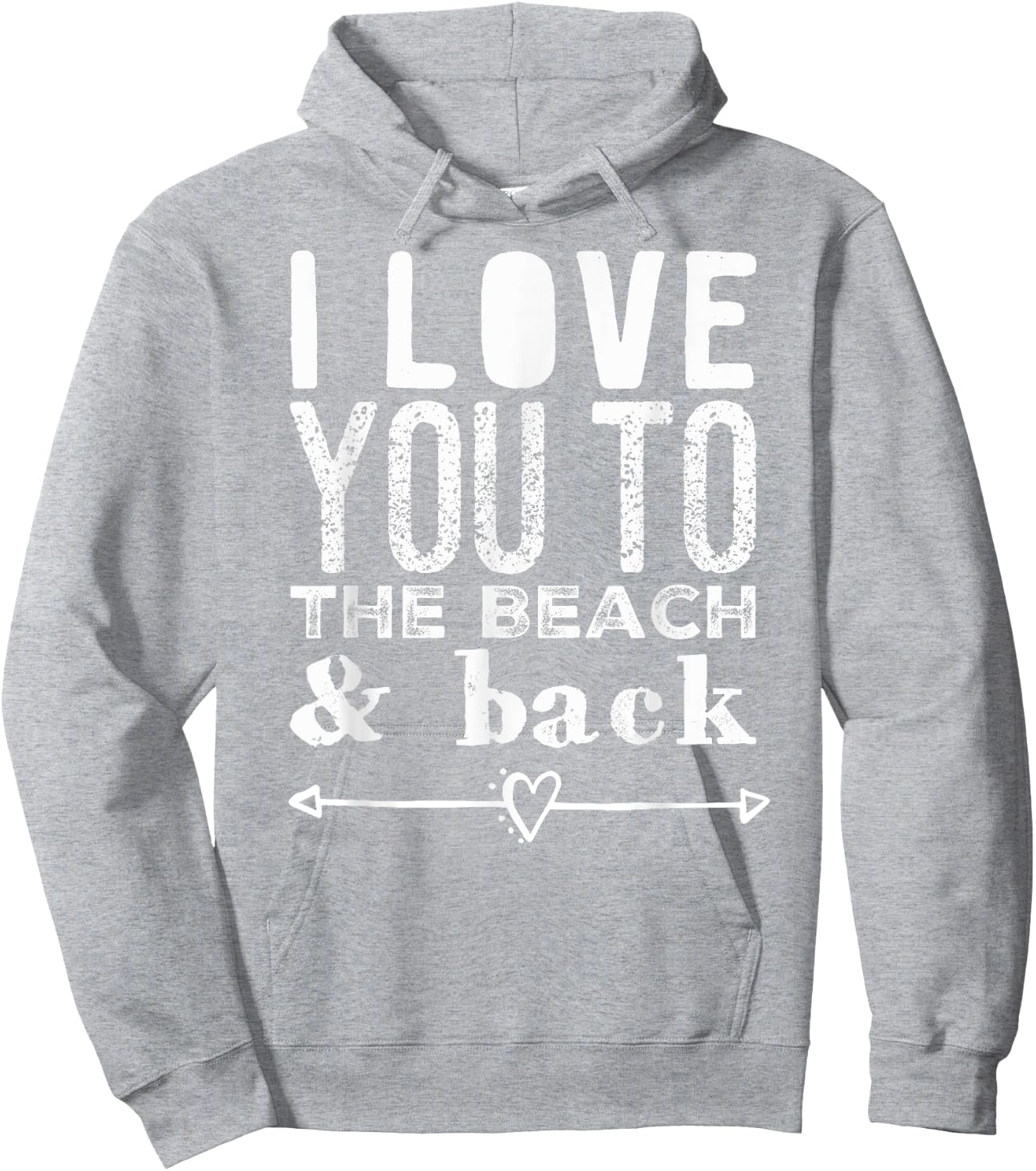 I Love You To the Beach & Back Arrow Heart Anchor Women Kids Hoodie - Hoodie | Ash